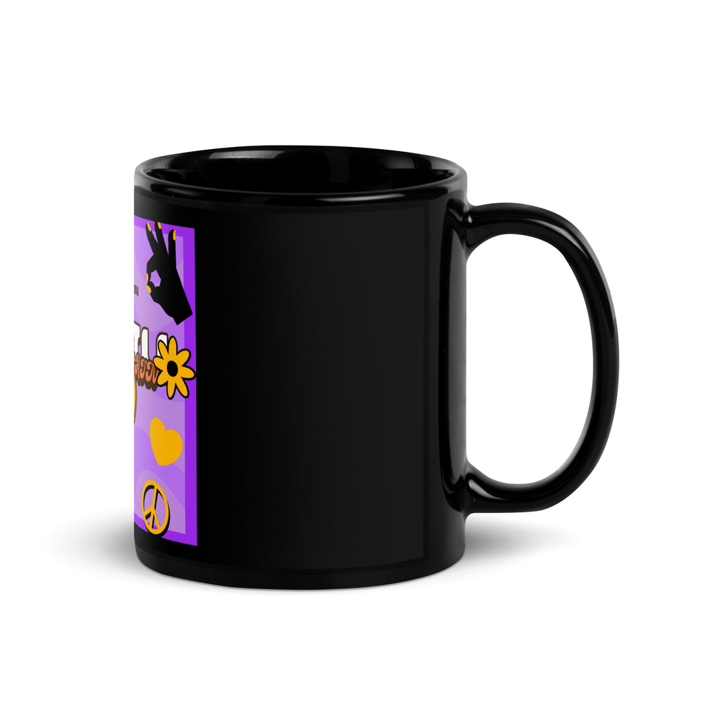 We Will Dance | Retro-Purple Style | Black Glossy Mug Jouparty