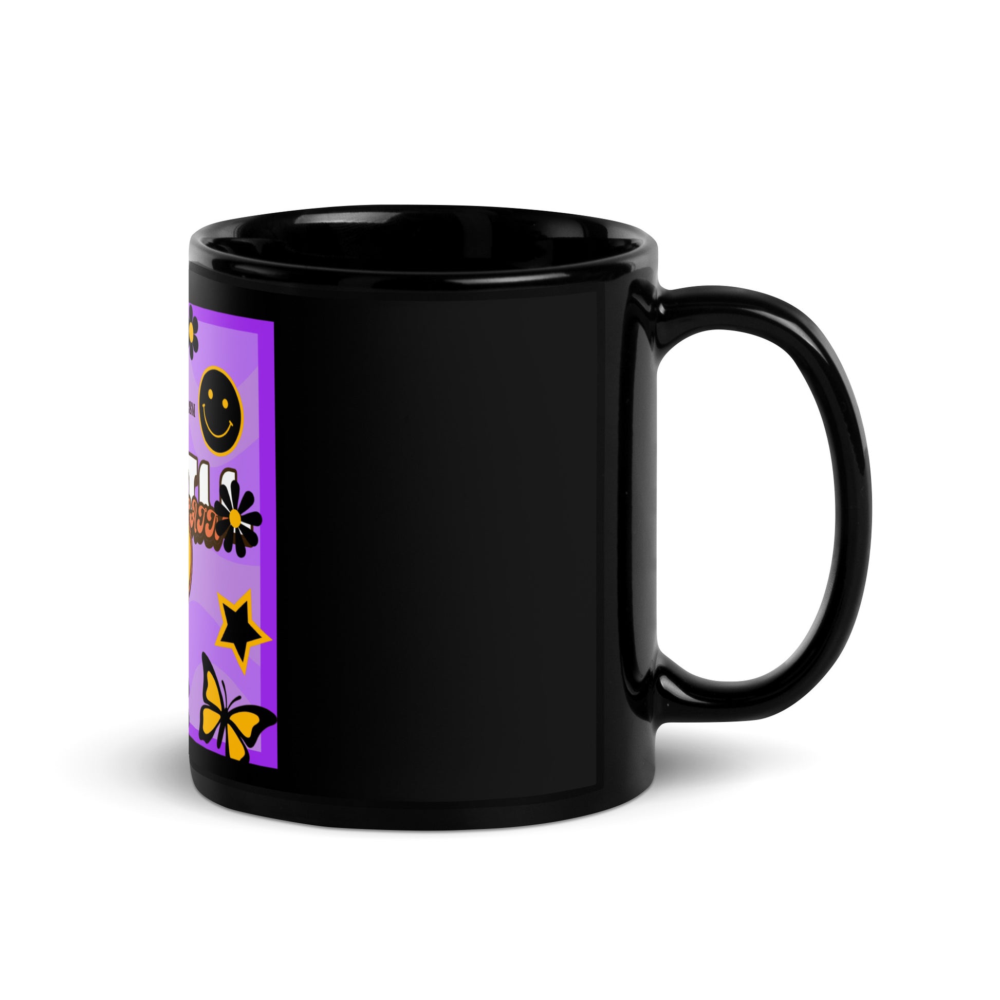 We Will Dance | Retro-Purple Style | Black Glossy Mug Jouparty