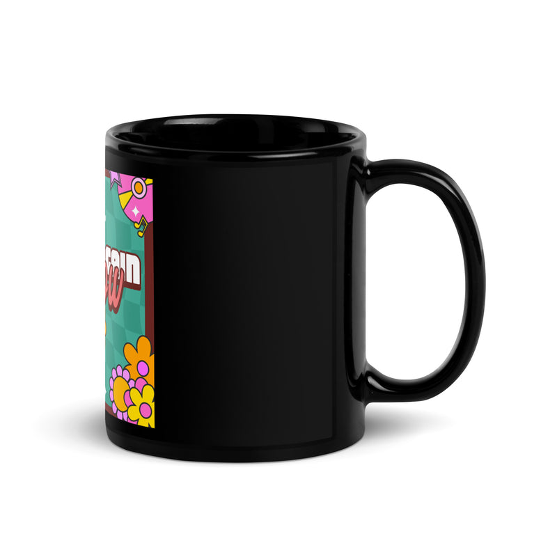 Never Again | Retro-Green Style | Black Glossy Mug