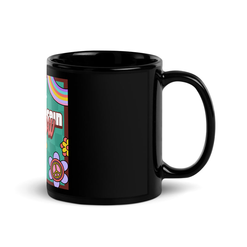 Never Again | Retro-Green Style | Black Glossy Mug