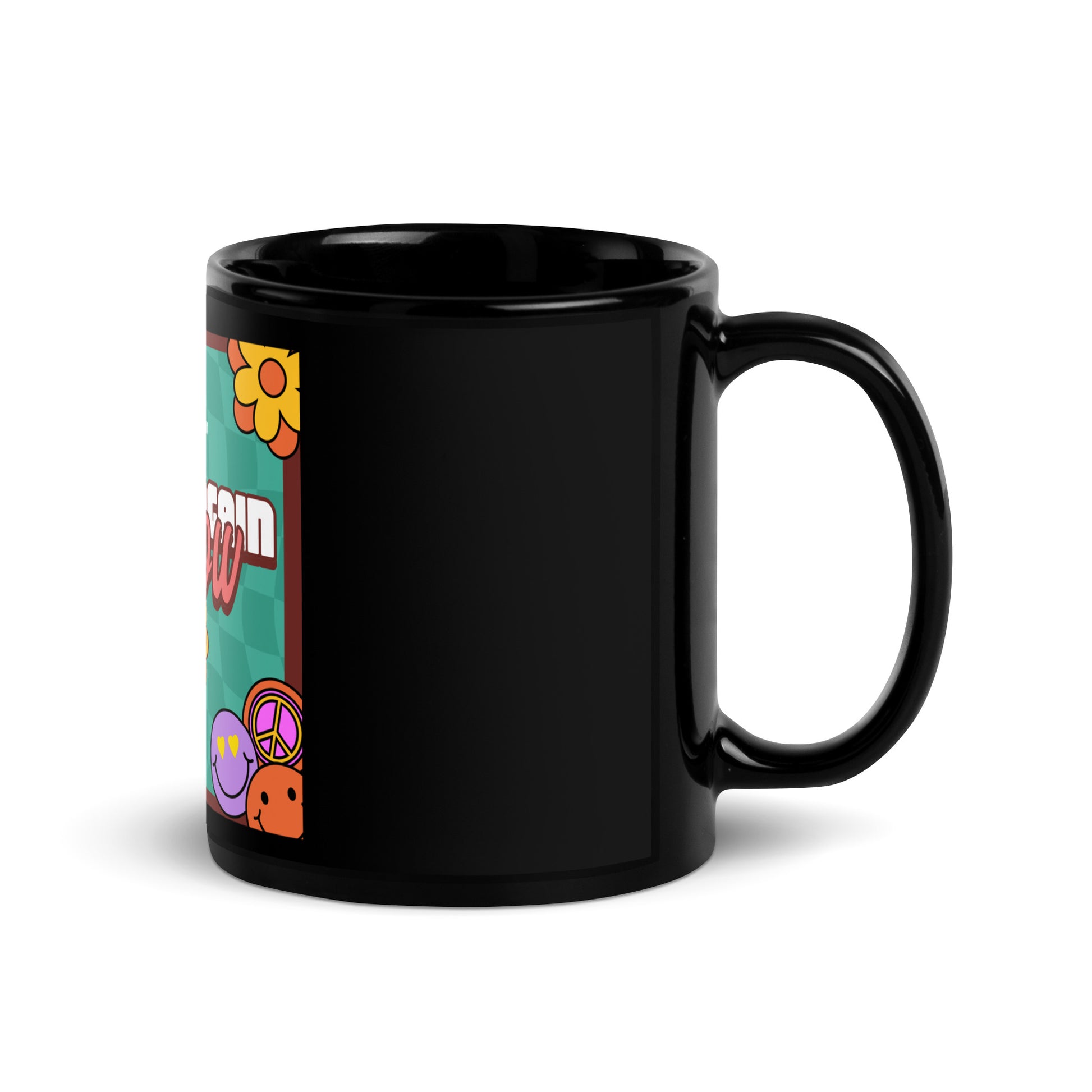 Never Again | Retro-Green Style | Black Glossy Mug Jouparty