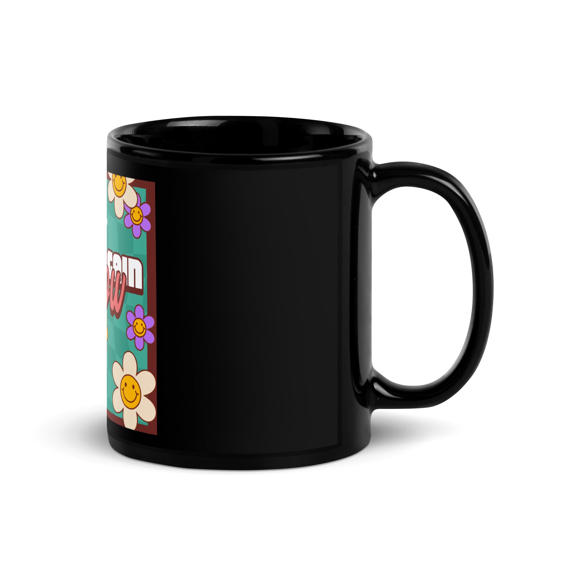 Never Again | Retro-Green Style | Black Glossy Mug