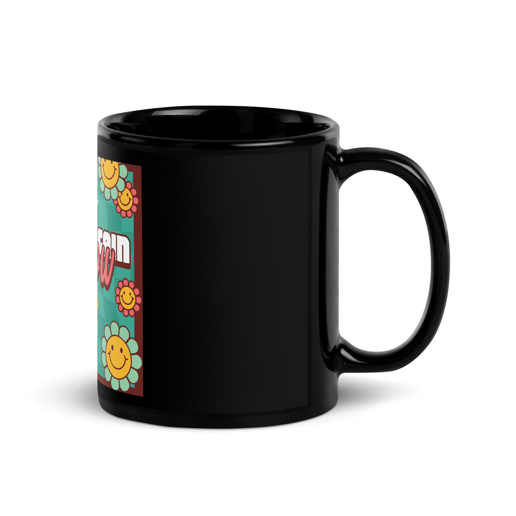Never Again | Retro-Green Style | Black Glossy Mug Jouparty