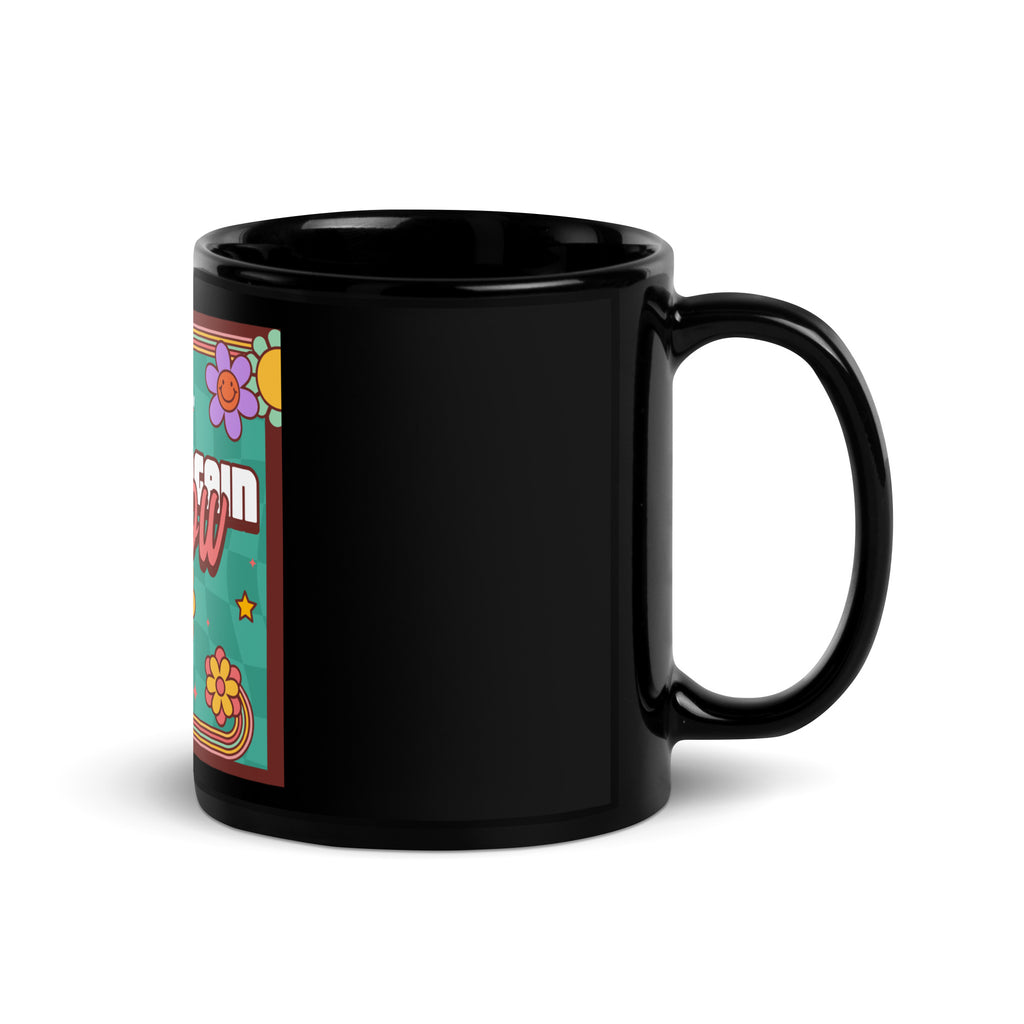 Never Again | Retro-Green Style | Black Glossy Mug Jouparty