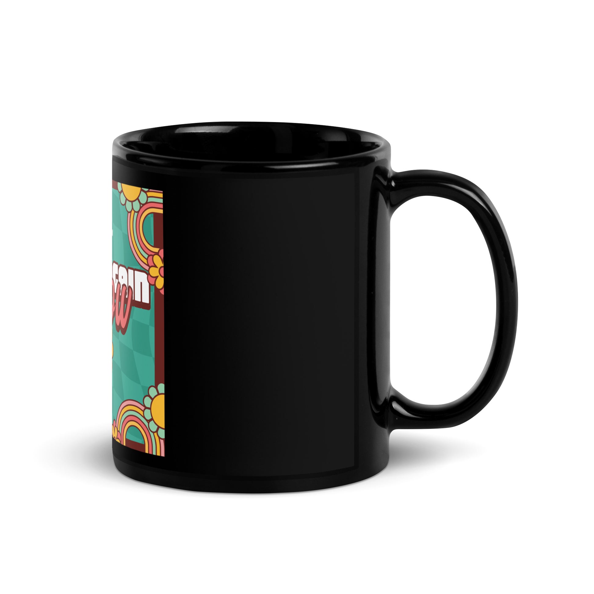Never Again | Retro-Green Style | Black Glossy Mug