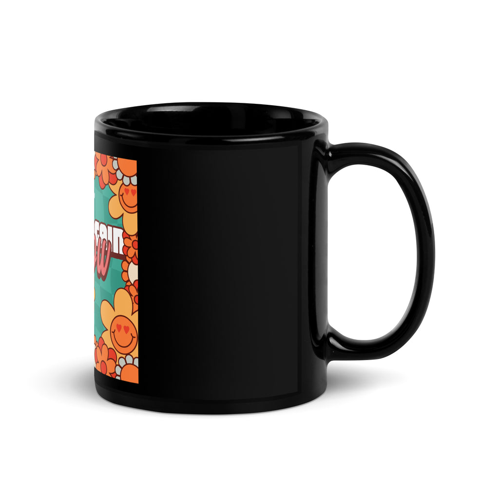 Never Again | Retro-Green Style | Black Glossy Mug Jouparty