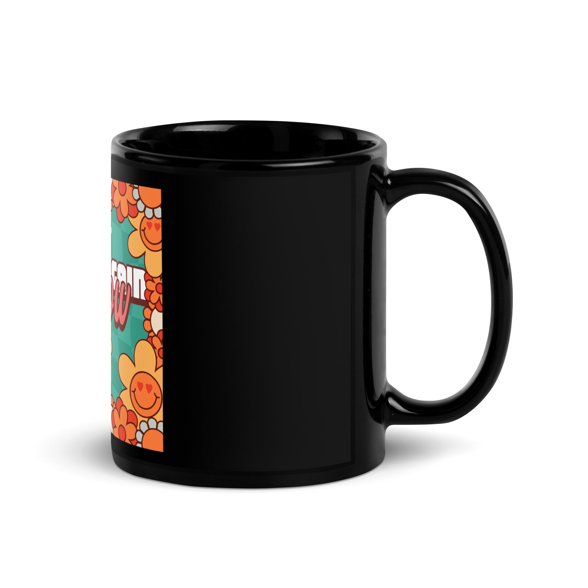 Never Again | Retro-Green Style | Black Glossy Mug Jouparty