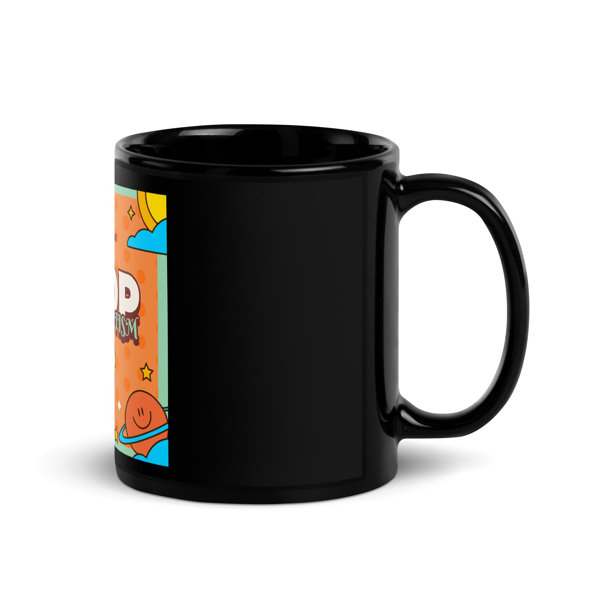 Antisemitism | Retro-Orange Style | Black Glossy Mug Jouparty