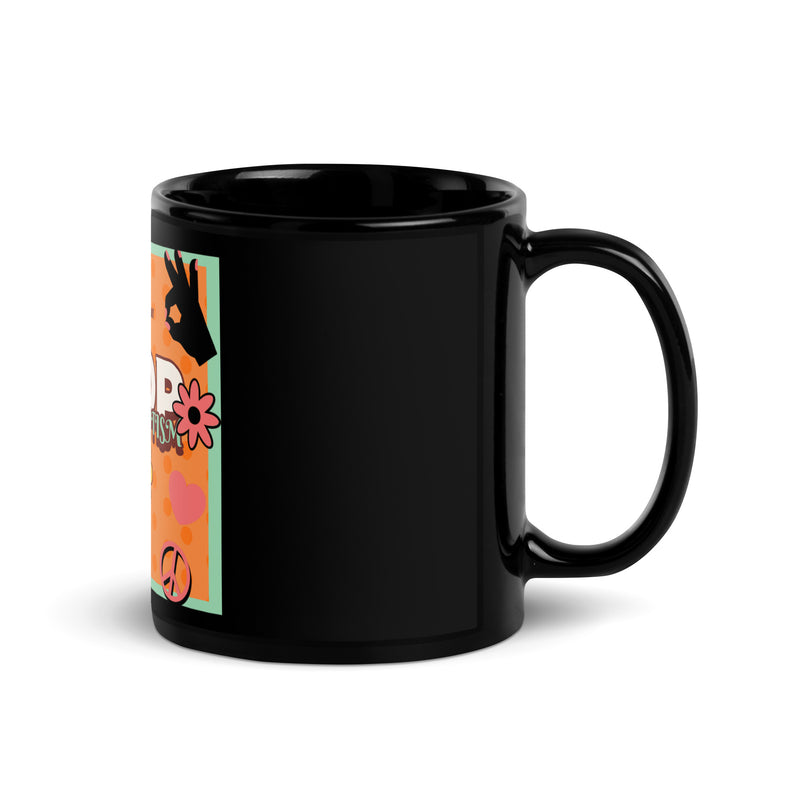 Antisemitism | Retro-Orange Style | Black Glossy Mug