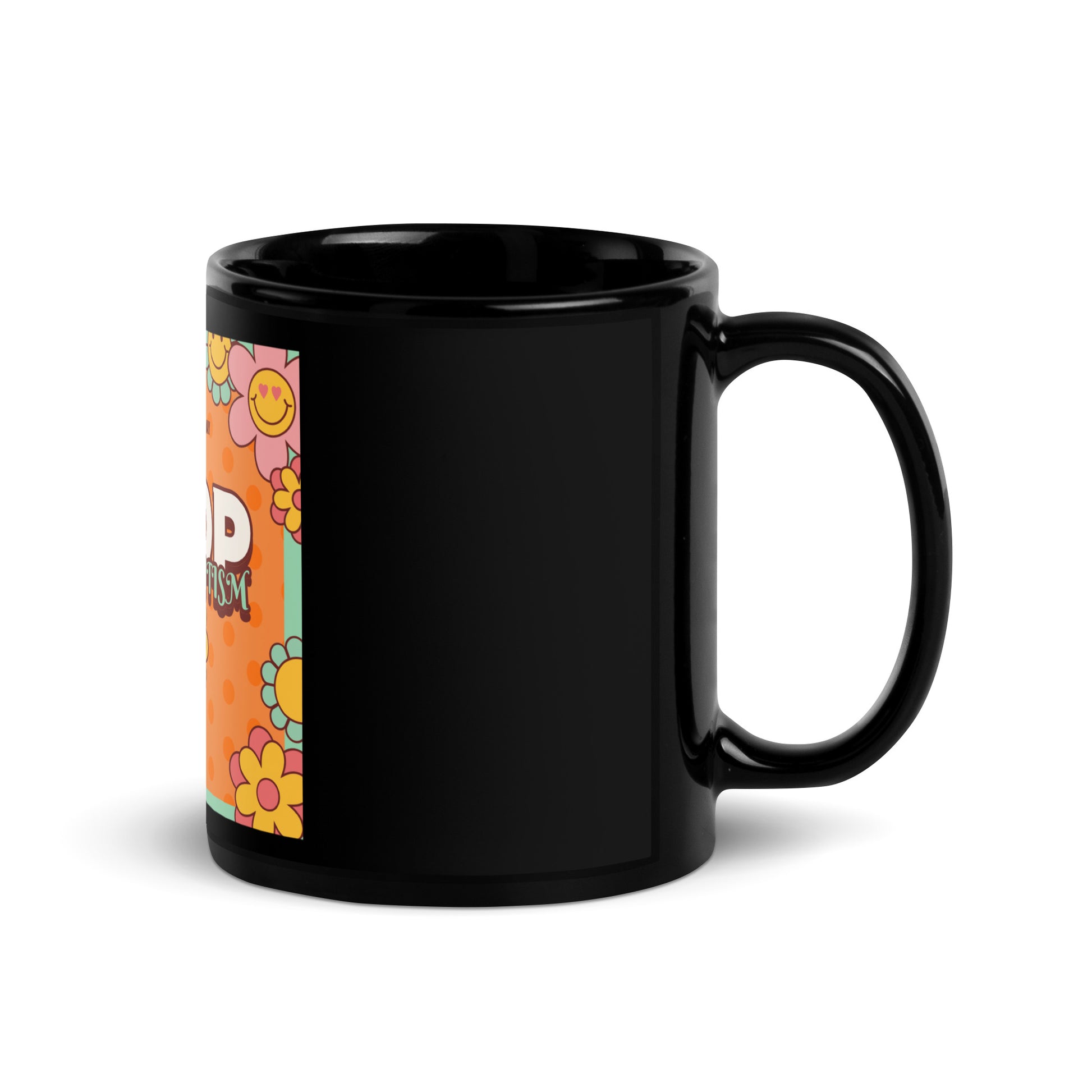 Antisemitism | Retro-Orange Style | Black Glossy Mug Jouparty