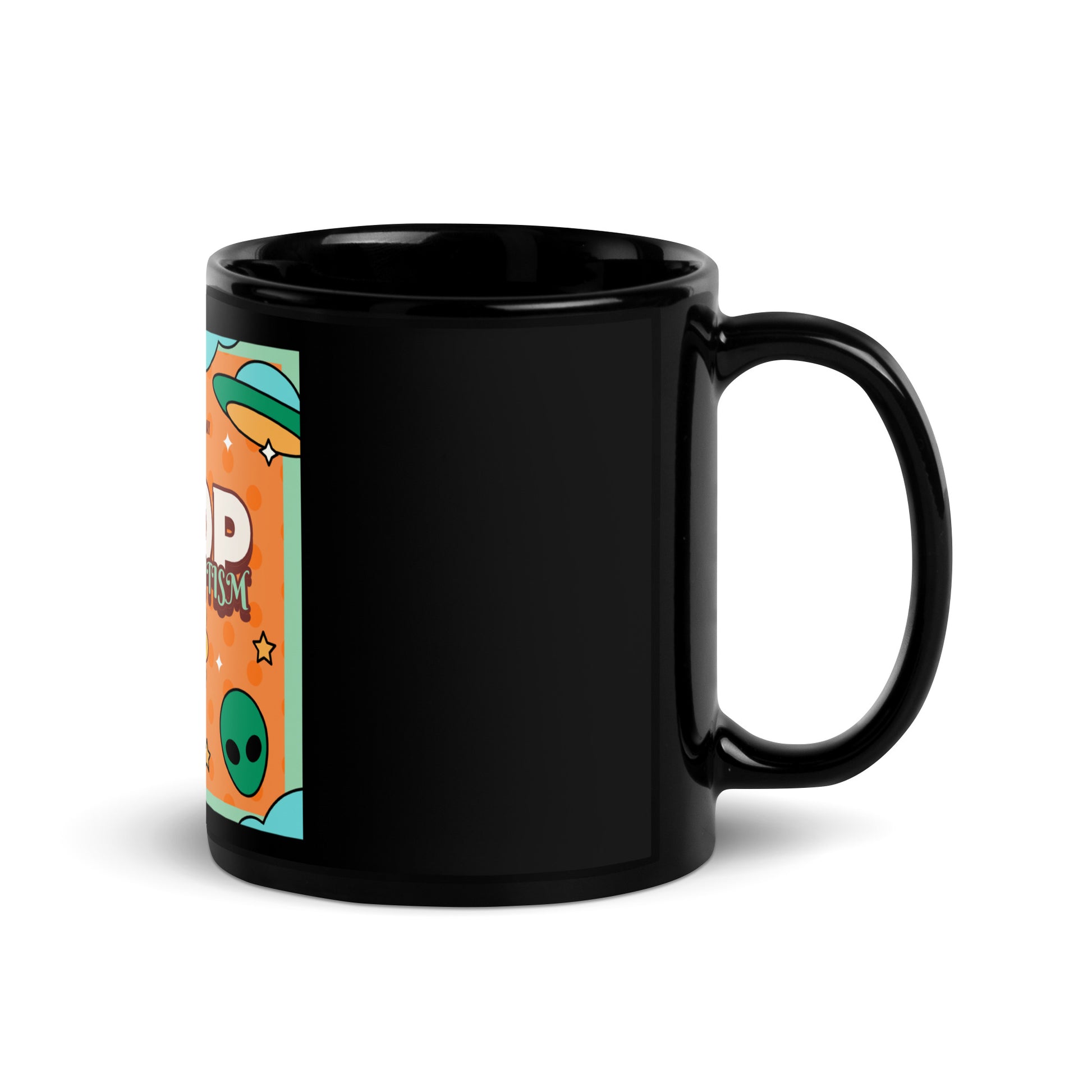 Antisemitism | Retro-Orange Style | Black Glossy Mug Jouparty