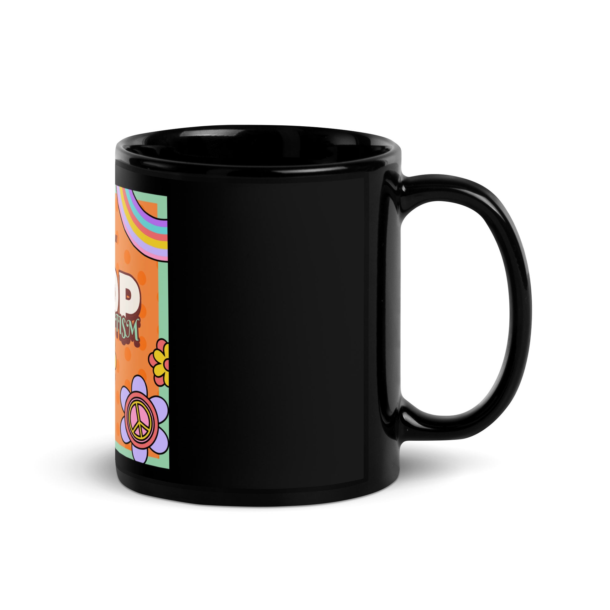 Antisemitism | Retro-Orange Style | Black Glossy Mug