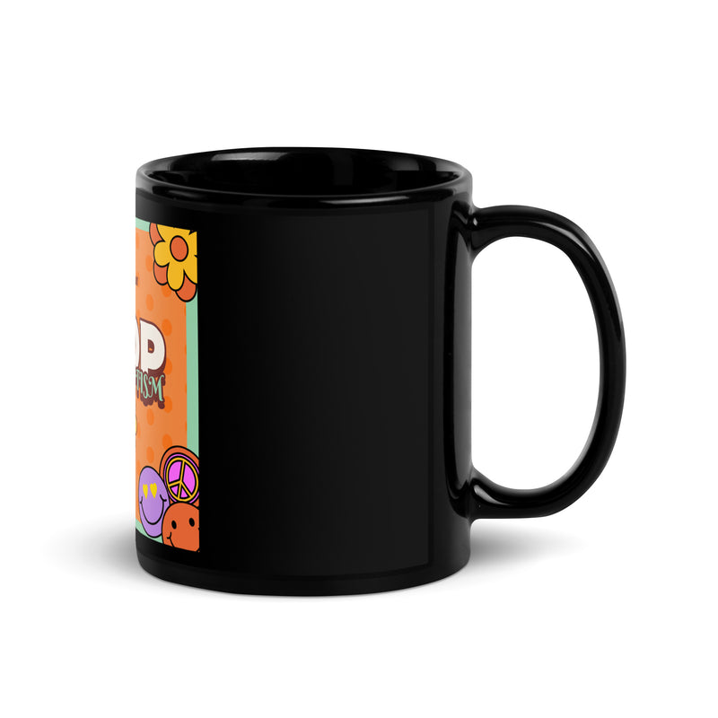 Antisemitism | Retro-Orange Style | Black Glossy Mug