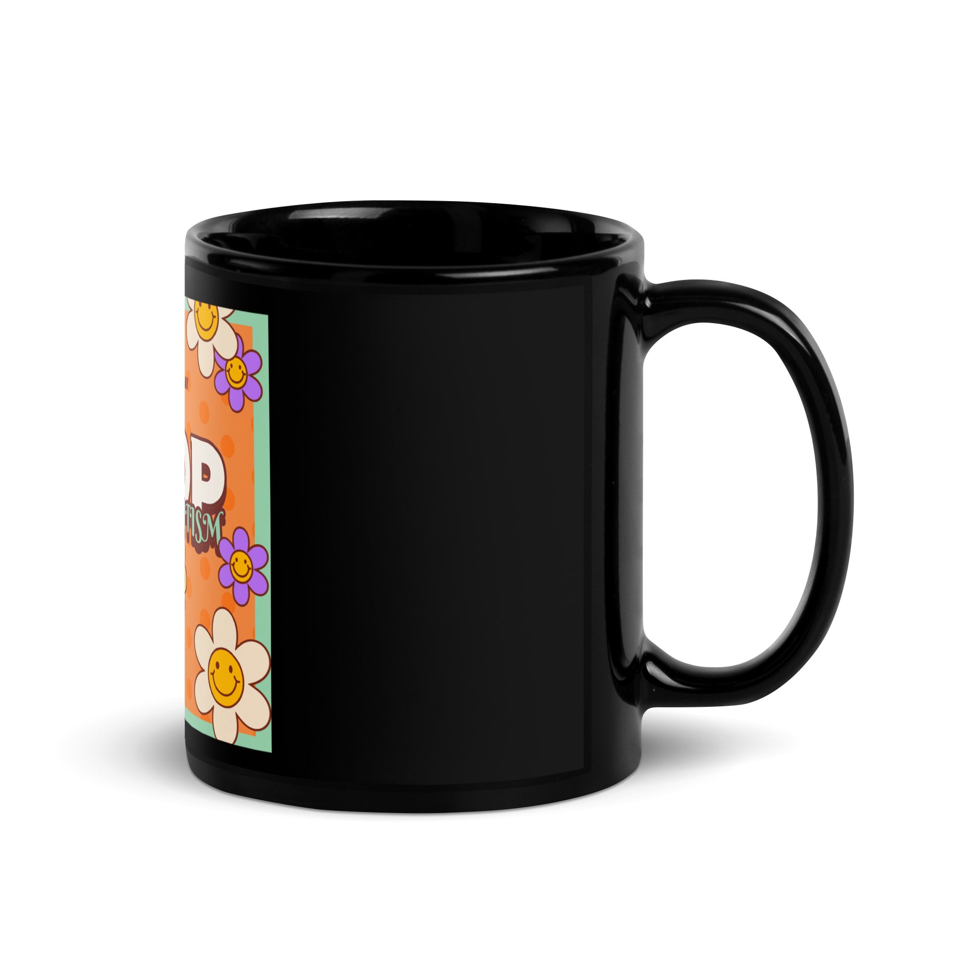 Antisemitism | Retro-Orange Style | Black Glossy Mug Jouparty