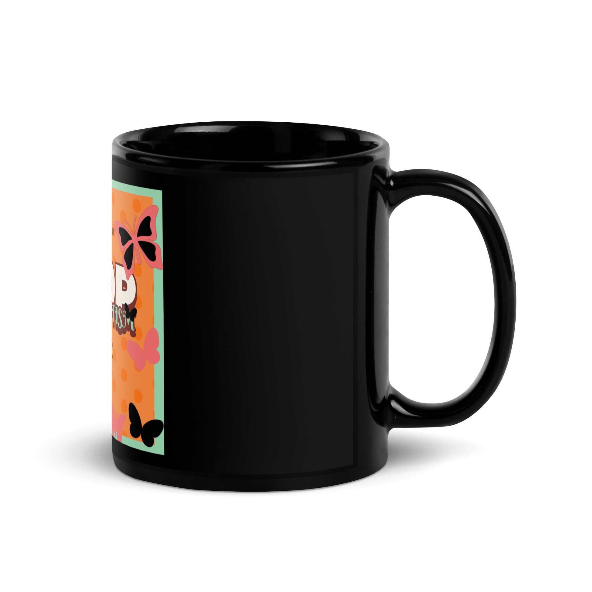 Antisemitism | Retro-Orange Style | Black Glossy Mug
