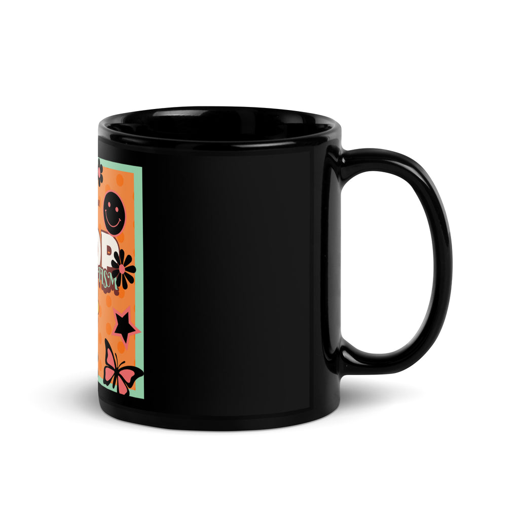 Antisemitism | Retro-Orange Style | Black Glossy Mug Jouparty