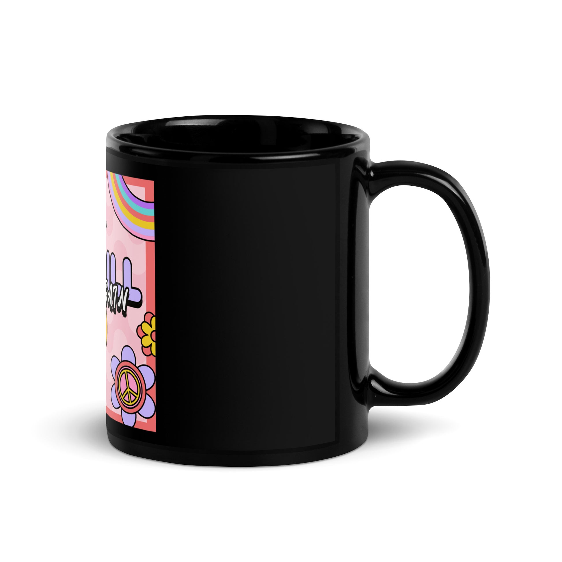 We Will Dance | Retro-Pink Style | Black Glossy Mug Jouparty