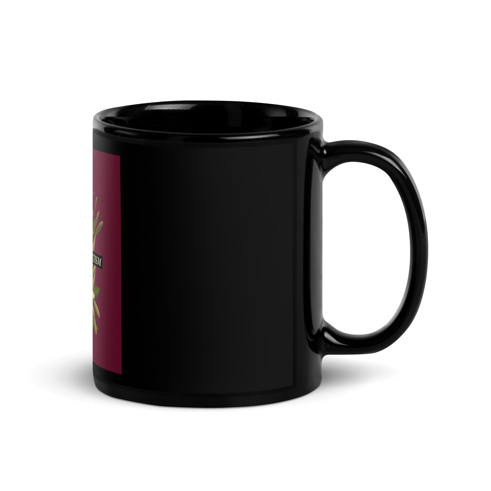 Stop Antisemitism | Plants & Flowers Edition | Black Glossy Mug