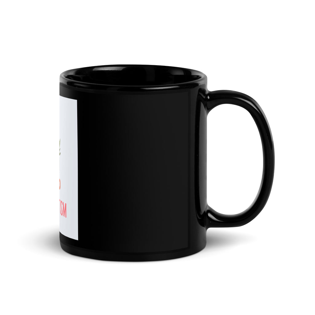 Stop Antisemitism | Plants & Flowers Edition | Black Glossy Mug
