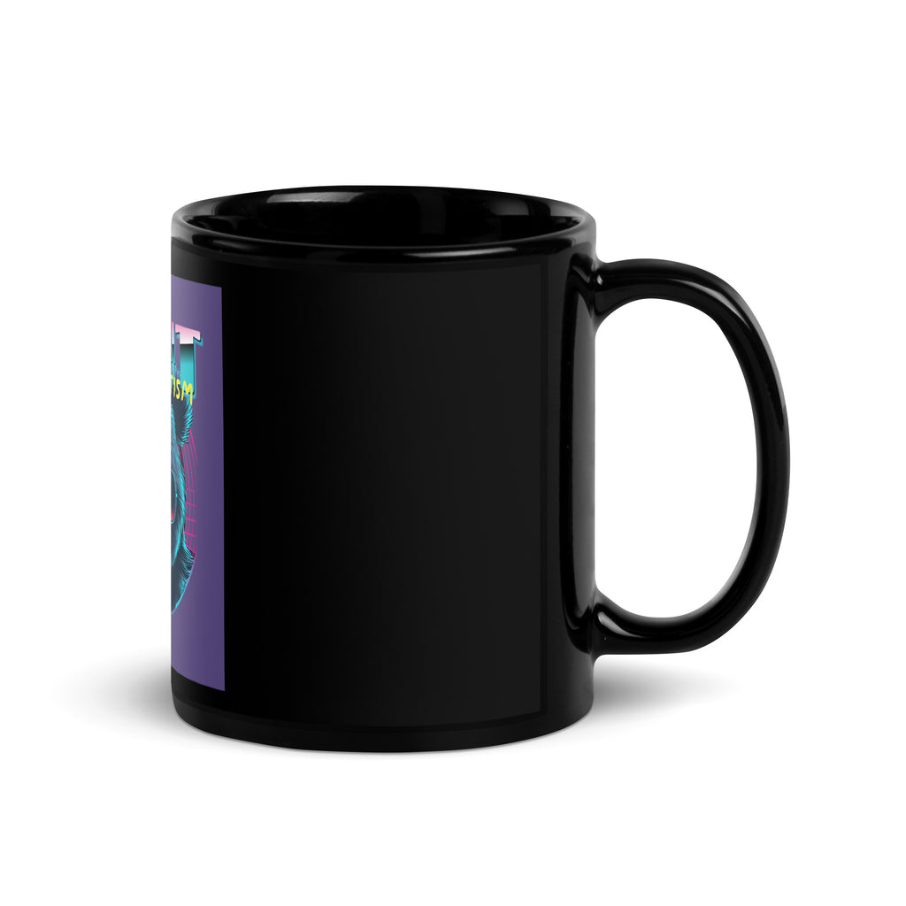 Retro Neon Animal | Fight Antisemitism | Black Glossy Mug