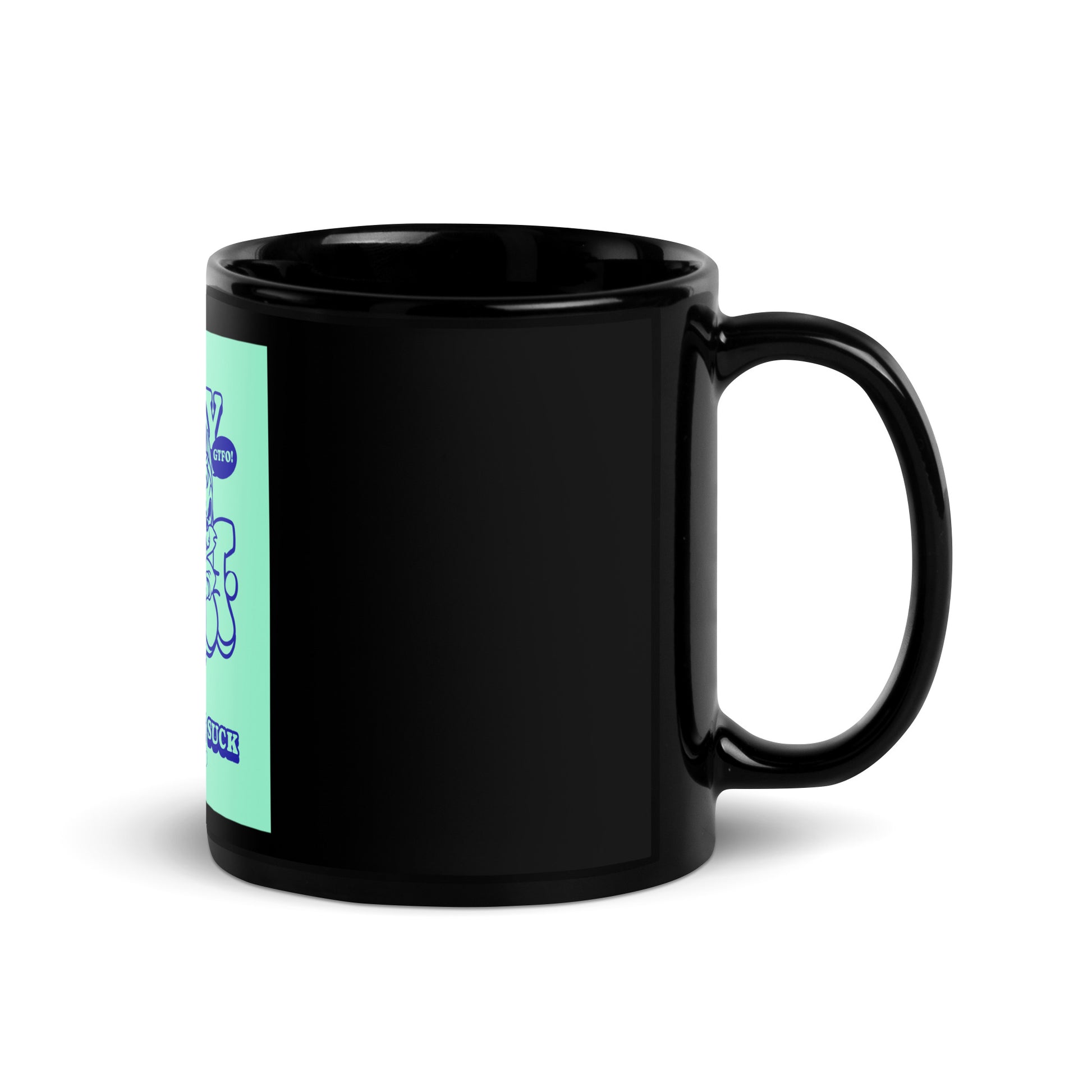 Streetart Graffiti Cartoon | Antisemitism | Black Glossy Mug