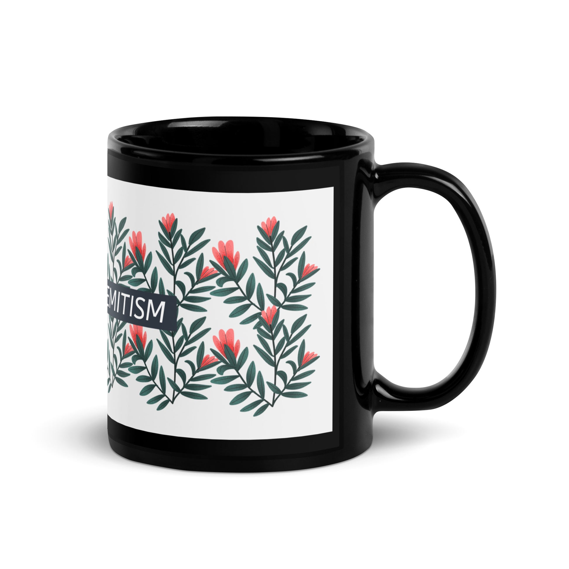 Flower Anthem | Antisemitism | Black Glossy Mug