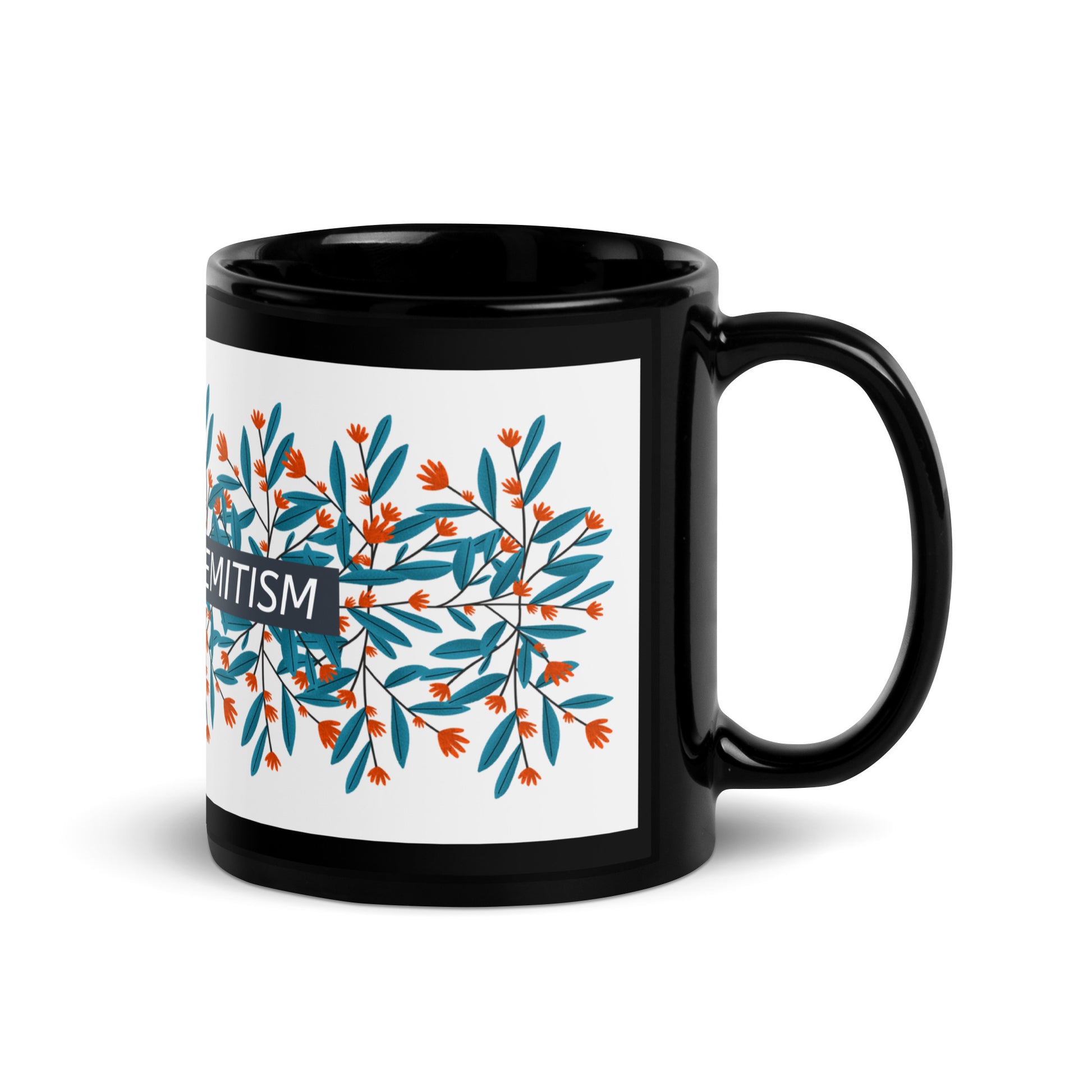 Flower Anthem | Antisemitism | Black Glossy Mug
