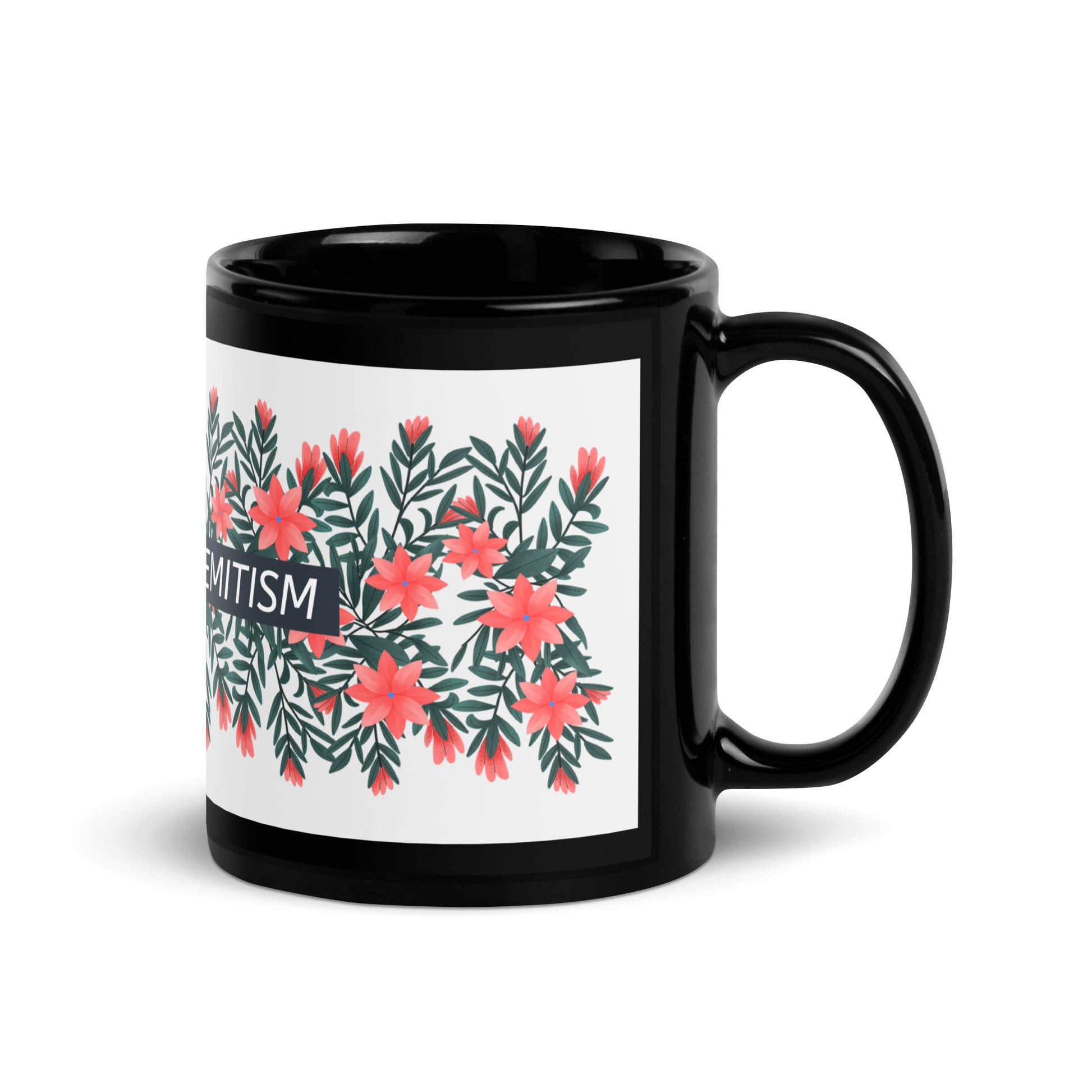 Flower Anthem | Antisemitism | Black Glossy Mug