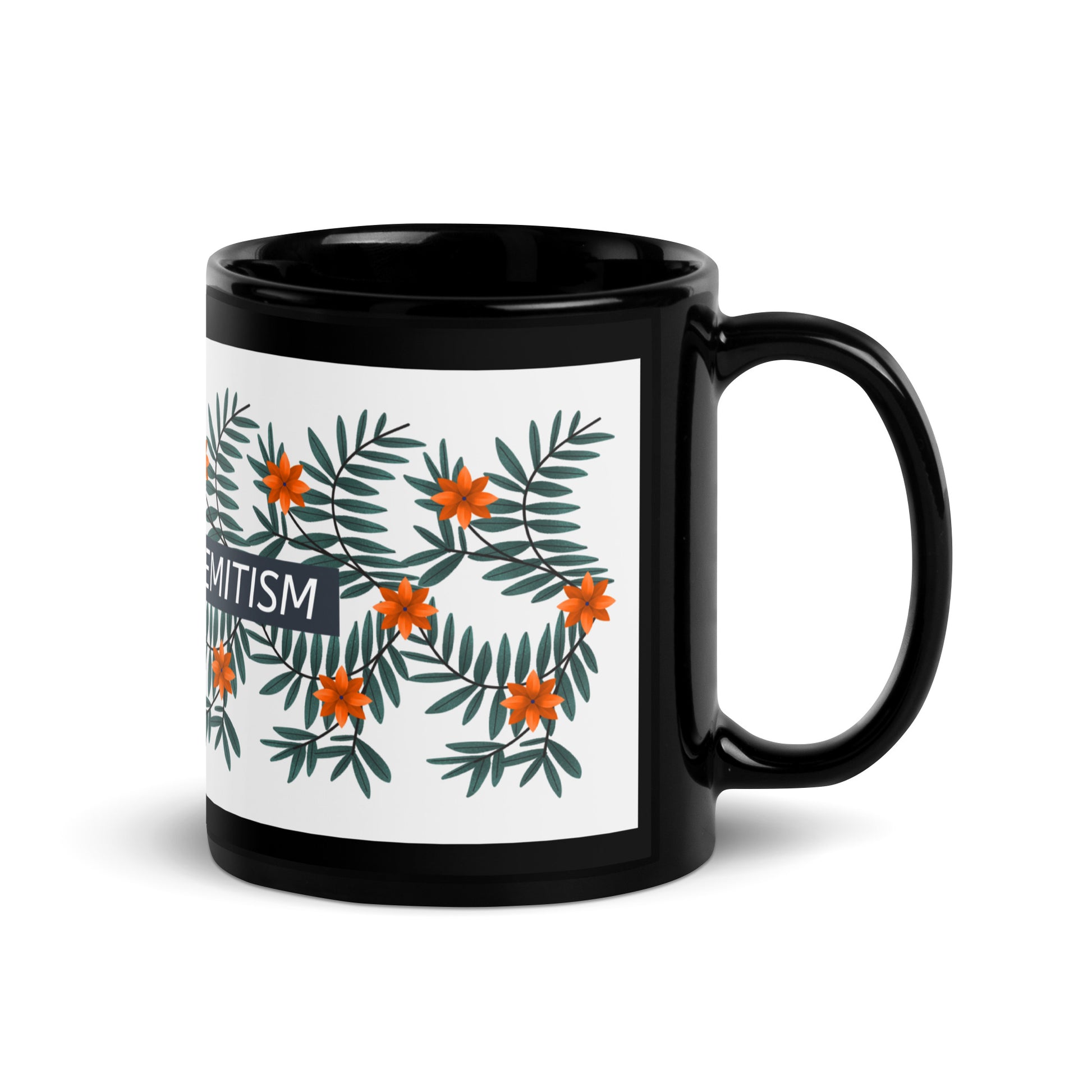 Flower Anthem | Antisemitism | Black Glossy Mug