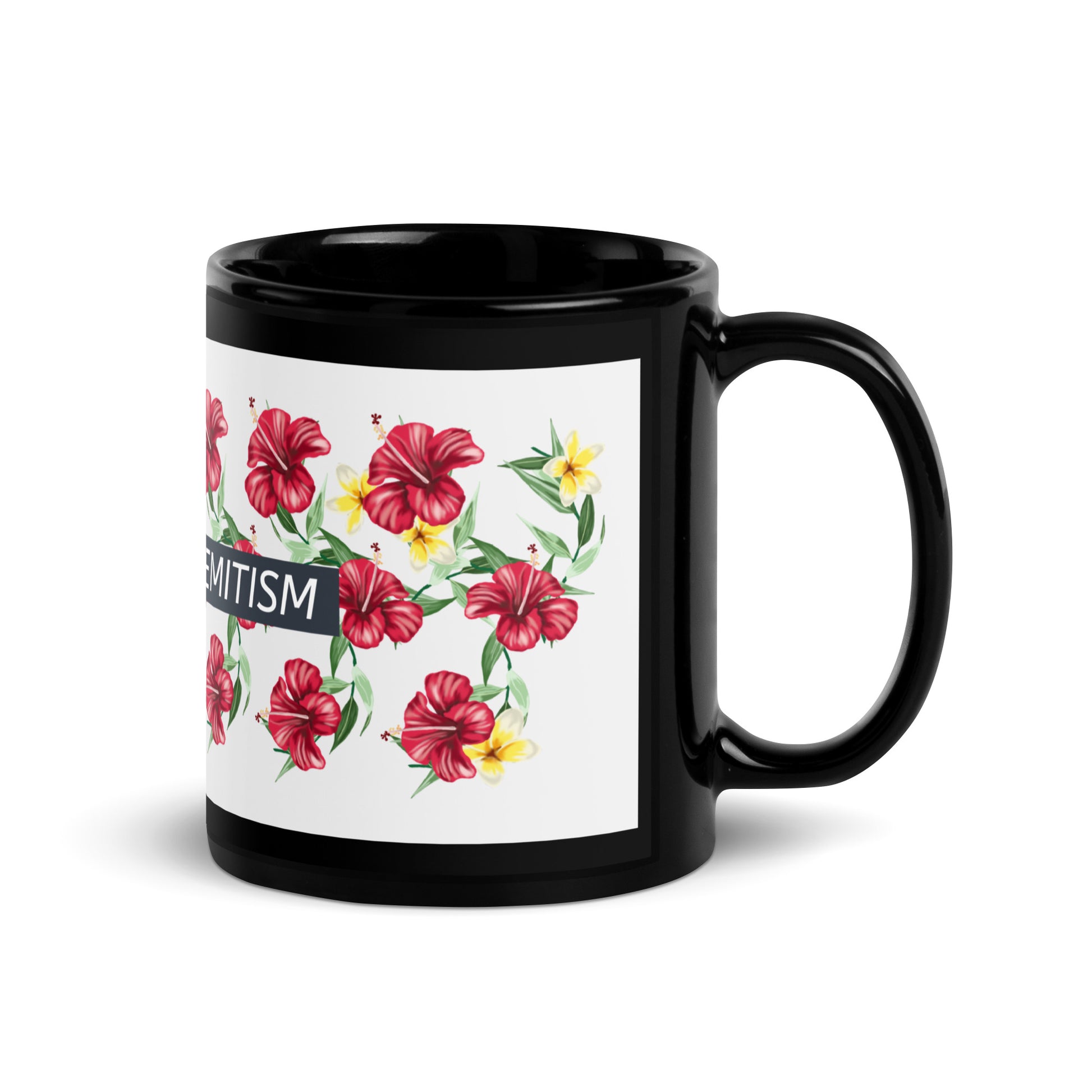 Flower Anthem | Antisemitism | Black Glossy Mug