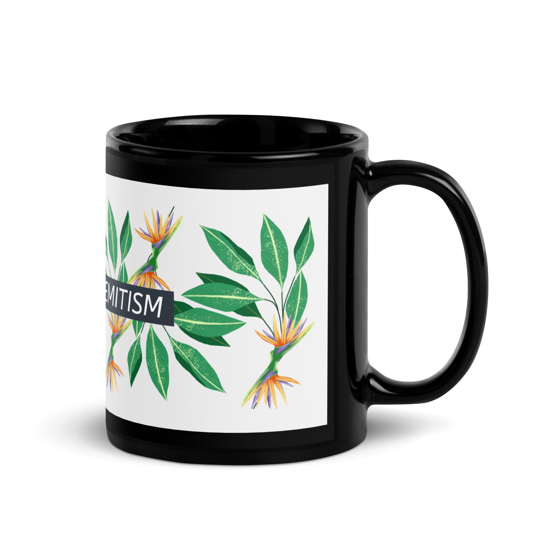 Flower Anthem | Antisemitism | Black Glossy Mug