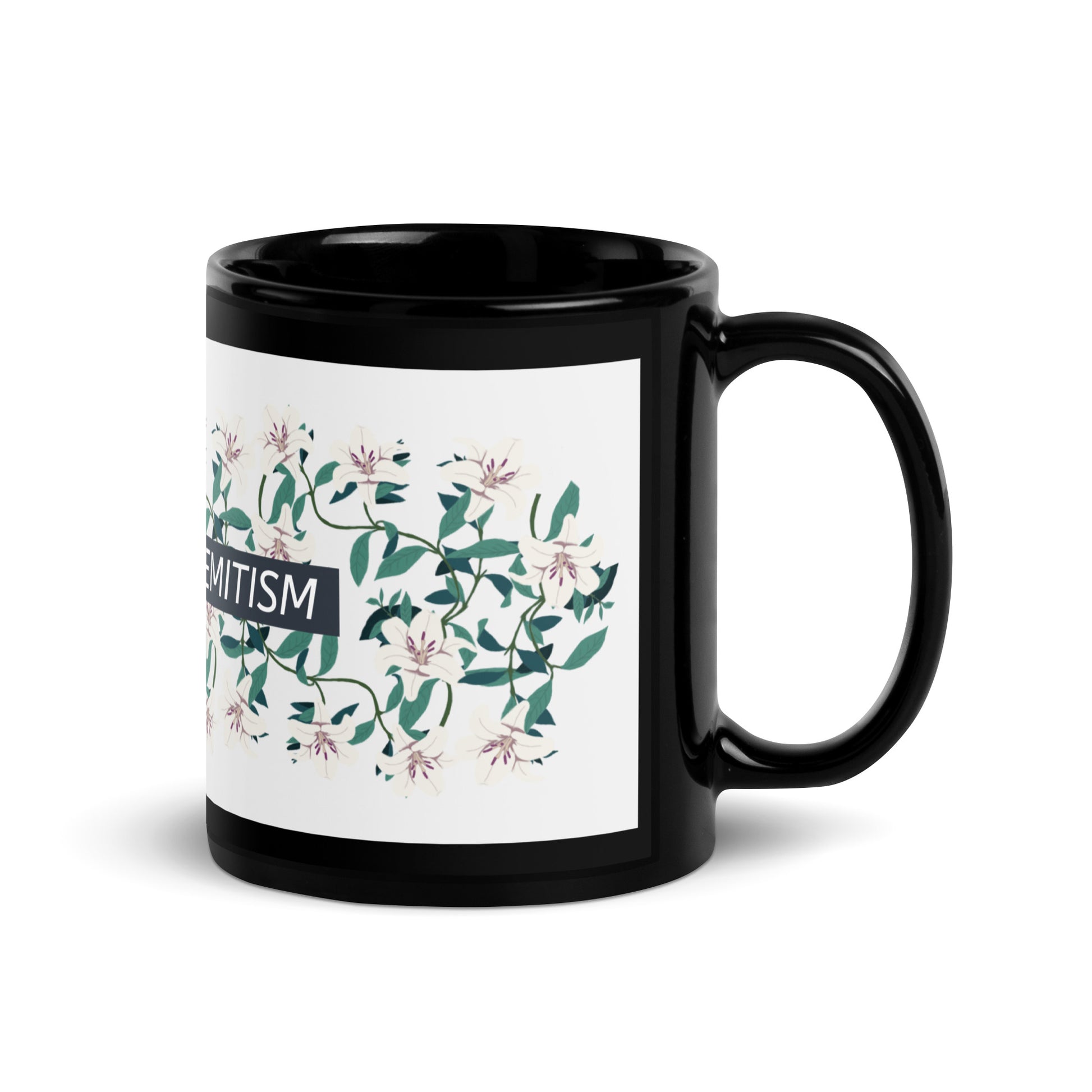 Flower Anthem | Antisemitism | Black Glossy Mug