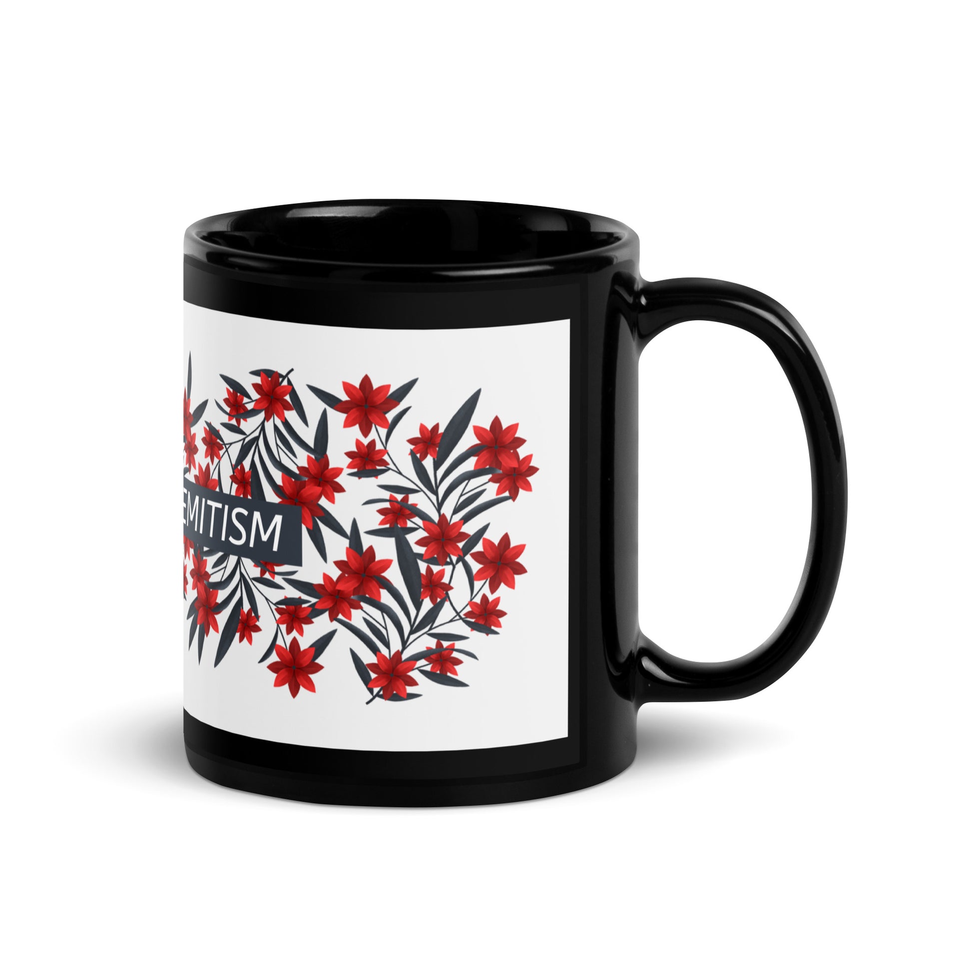 Flower Anthem | Antisemitism | Black Glossy Mug
