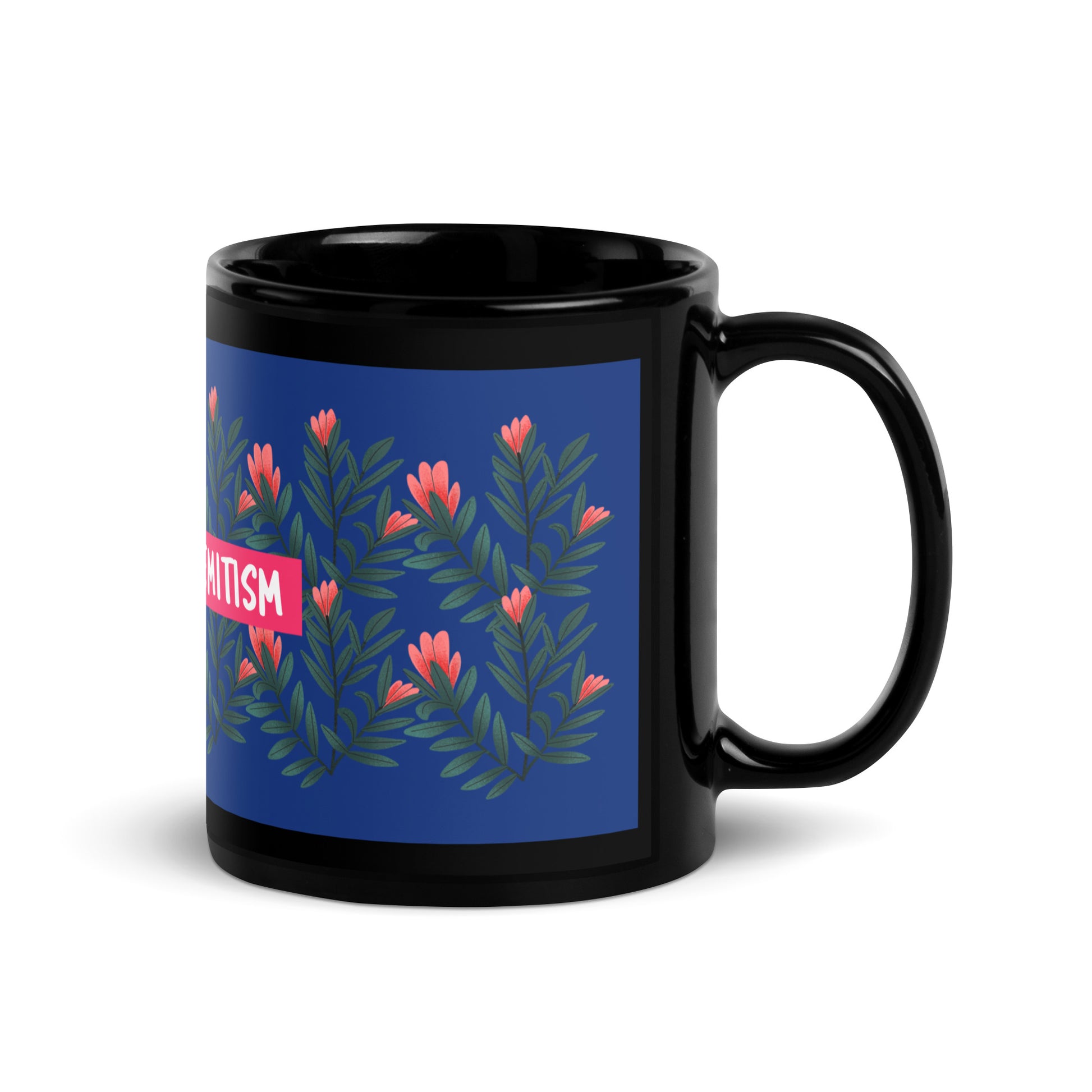 Flower Anthem | Antisemitism | Black Glossy Mug