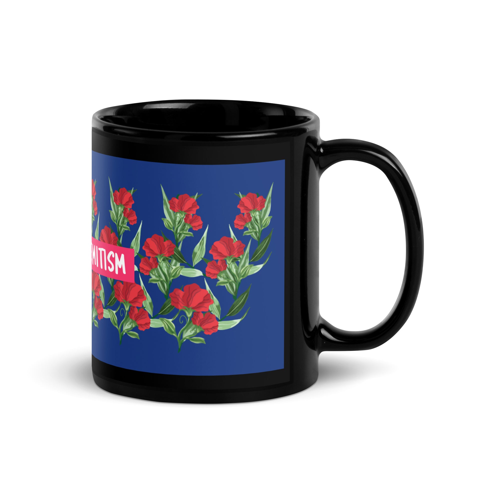 Flower Anthem | Antisemitism | Black Glossy Mug