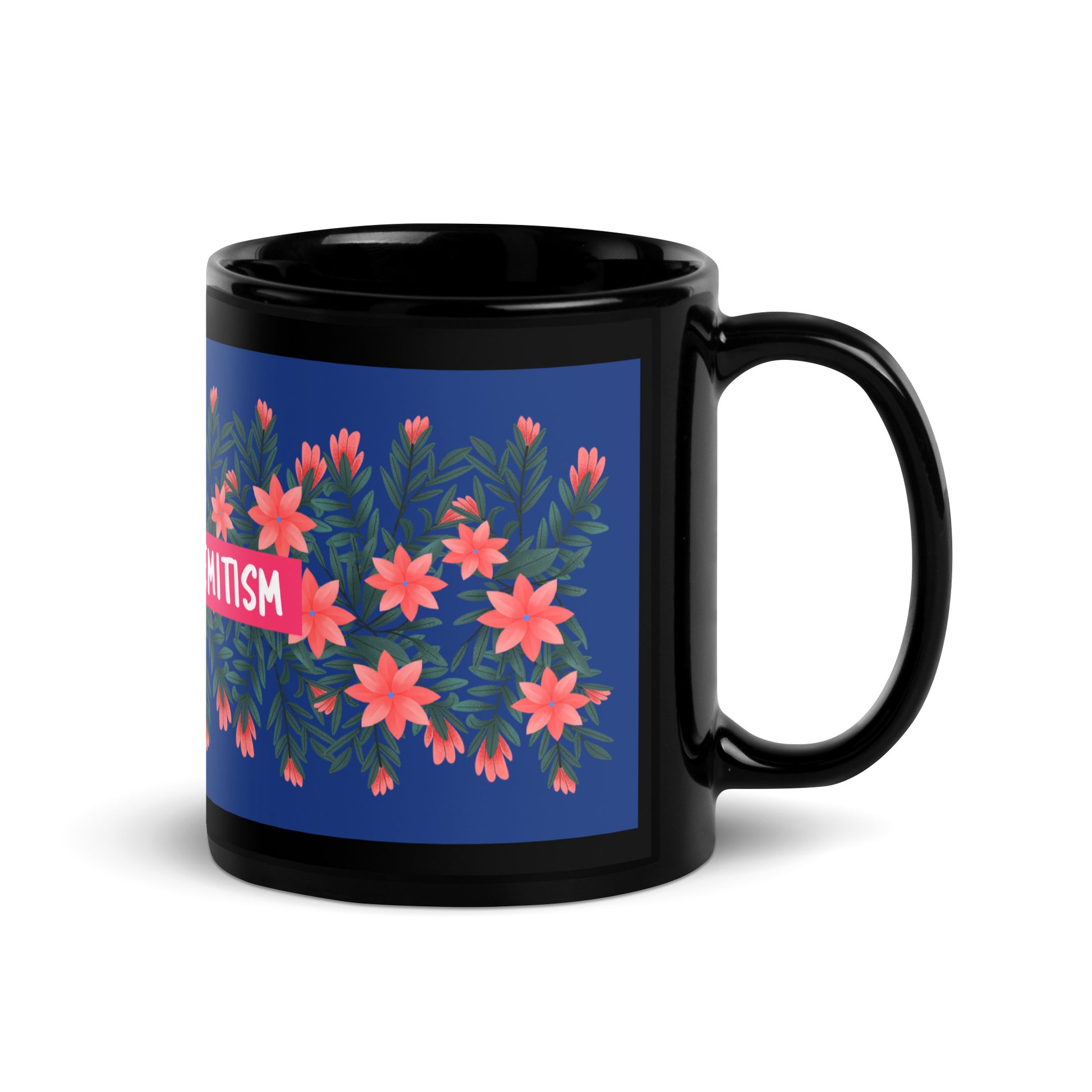 Flower Anthem | Antisemitism | Black Glossy Mug