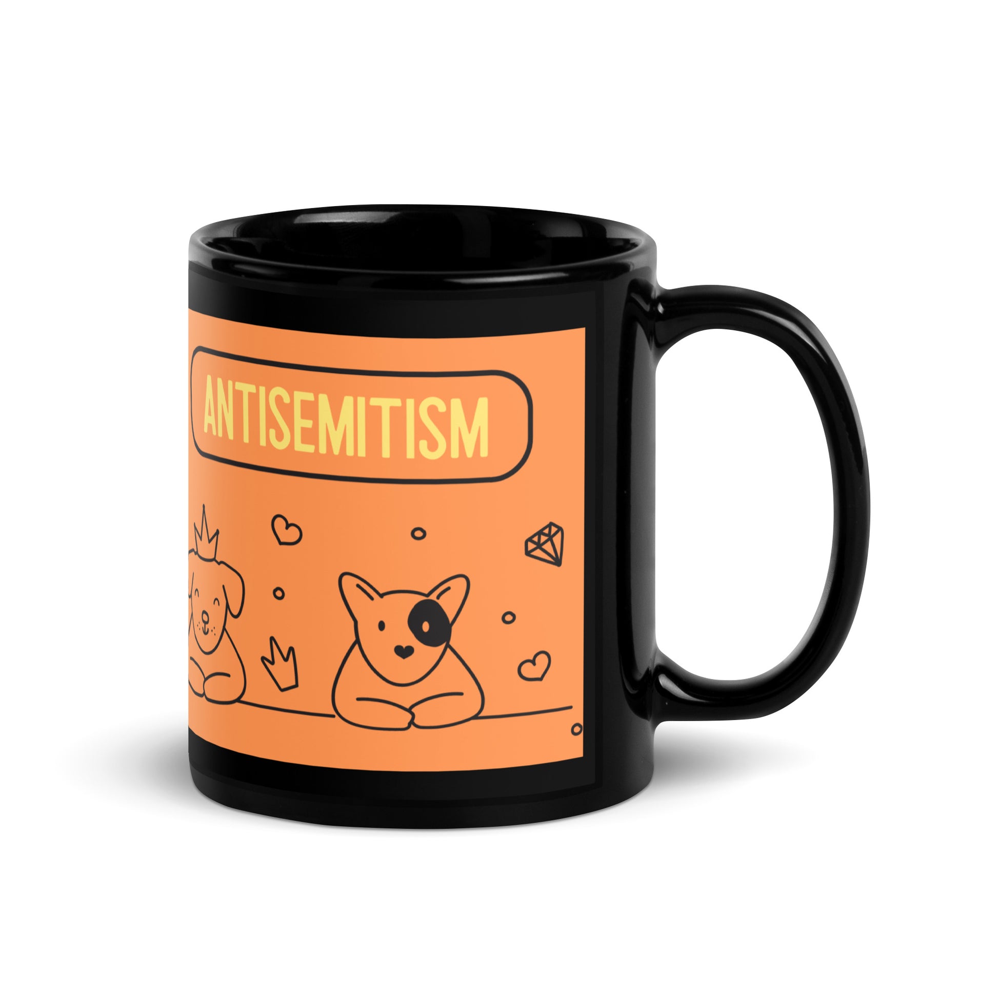 Cute Doodle Pet | Black Glossy Mug