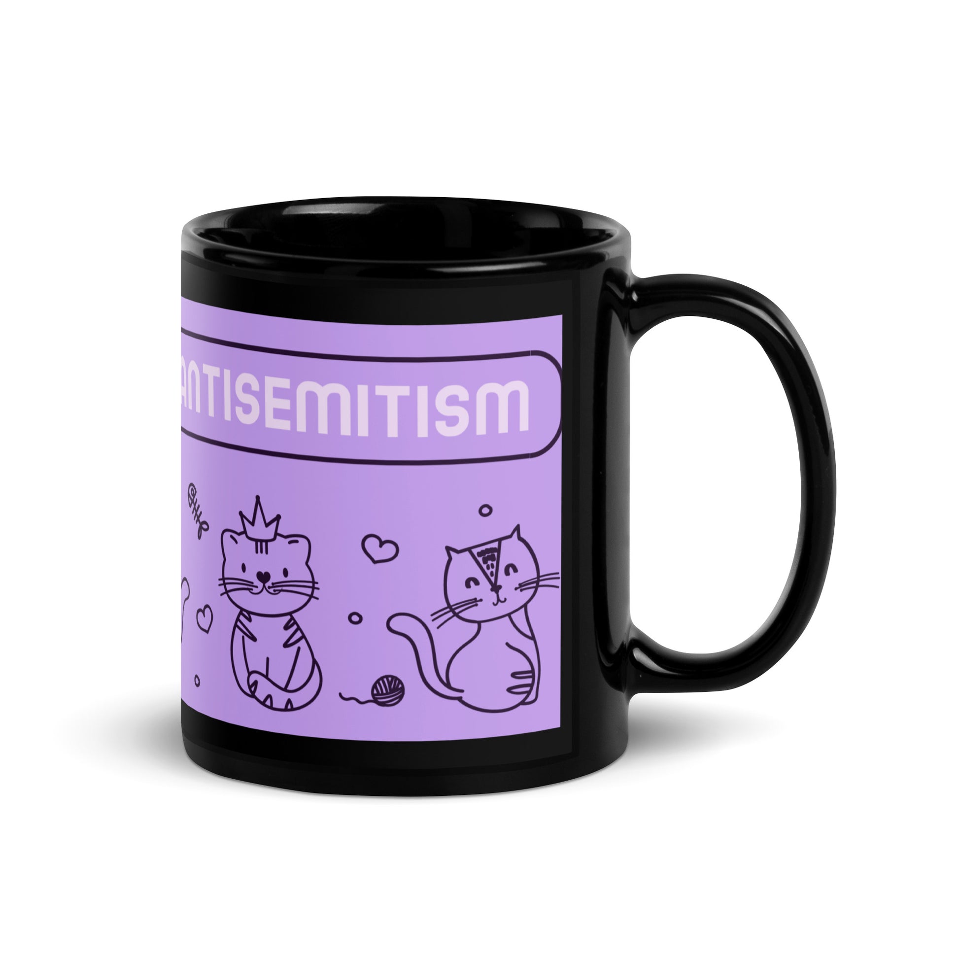 Cute Doodle Pet | Black Glossy Mug