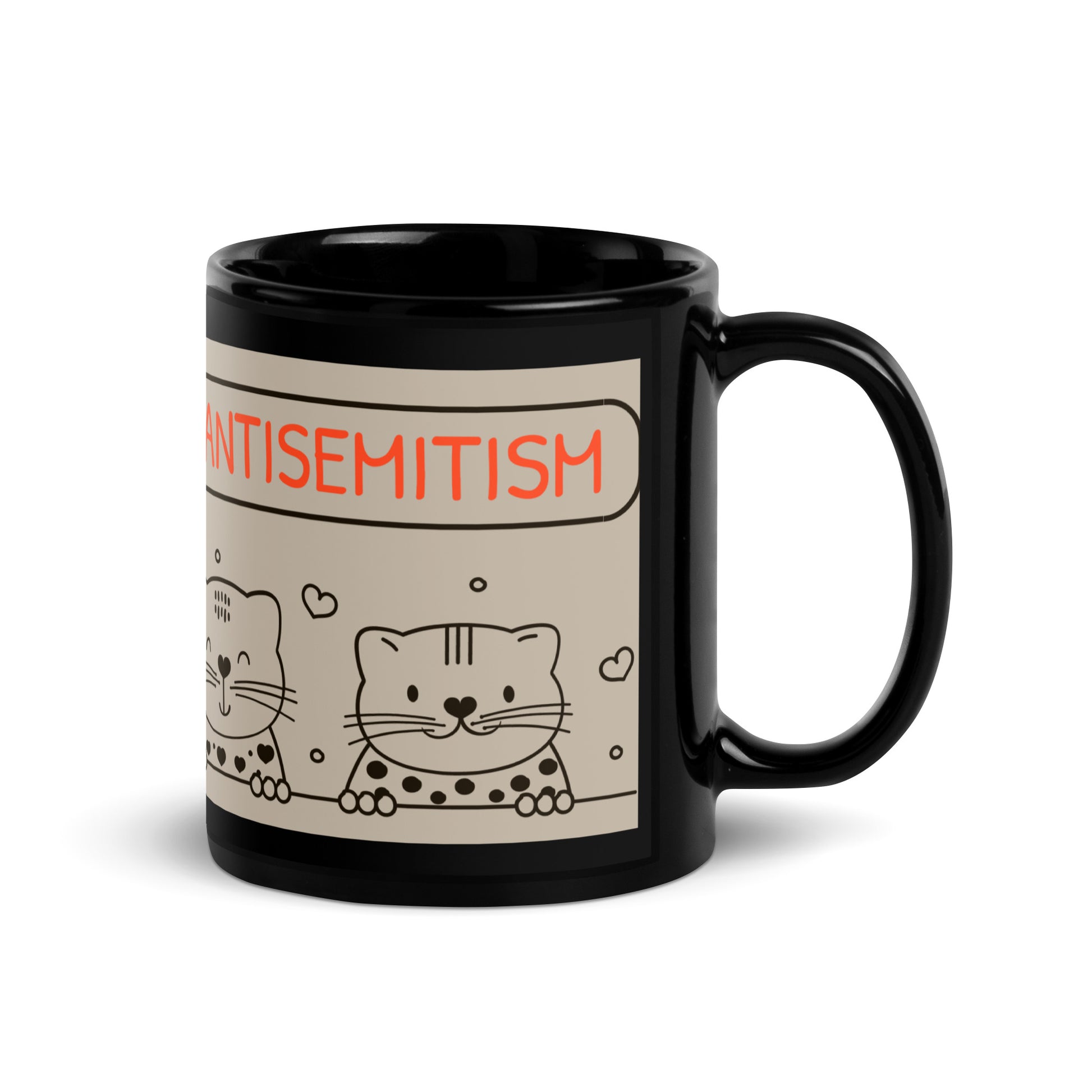 Cute Doodle Pet | Black Glossy Mug