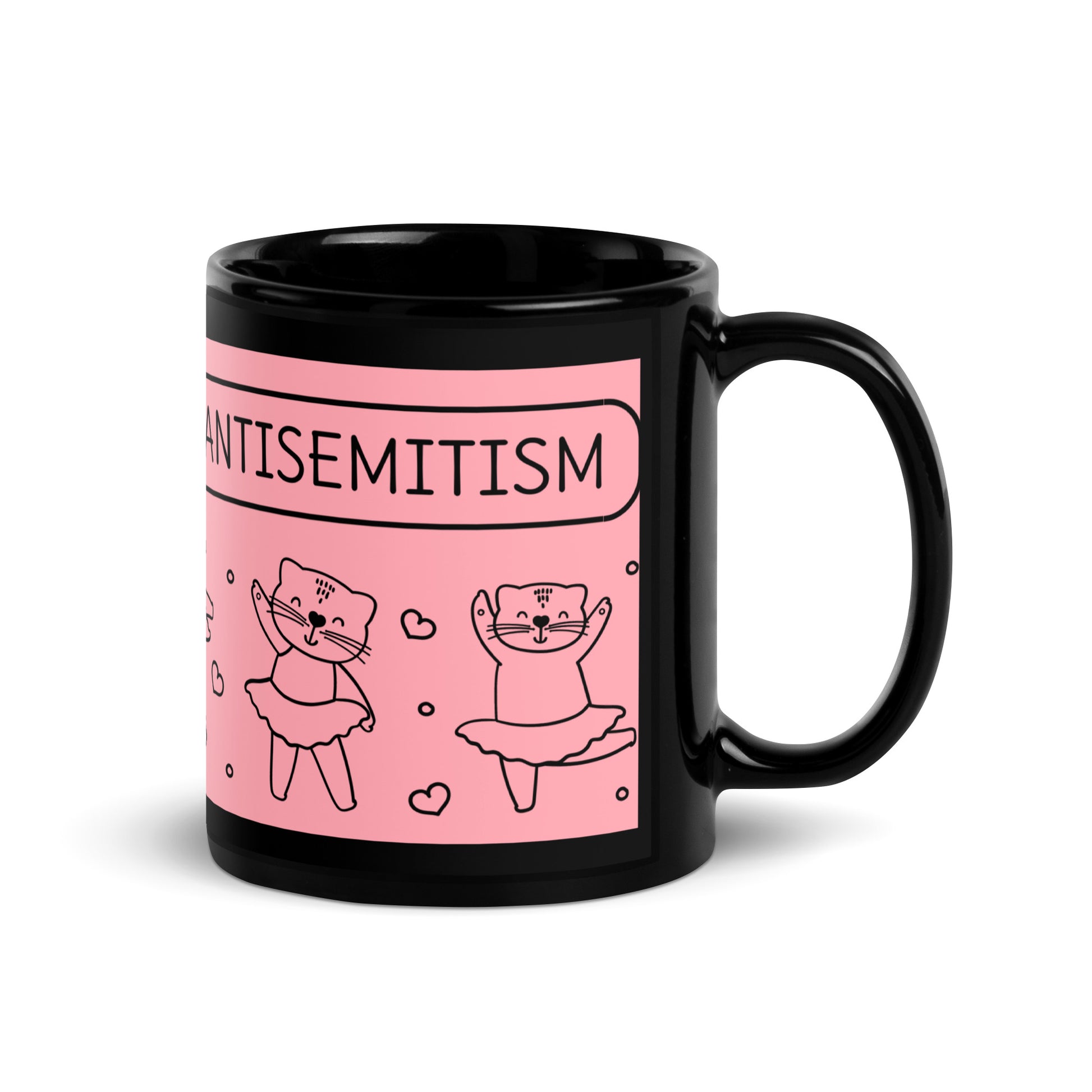 Cute Doodle Pet | Black Glossy Mug