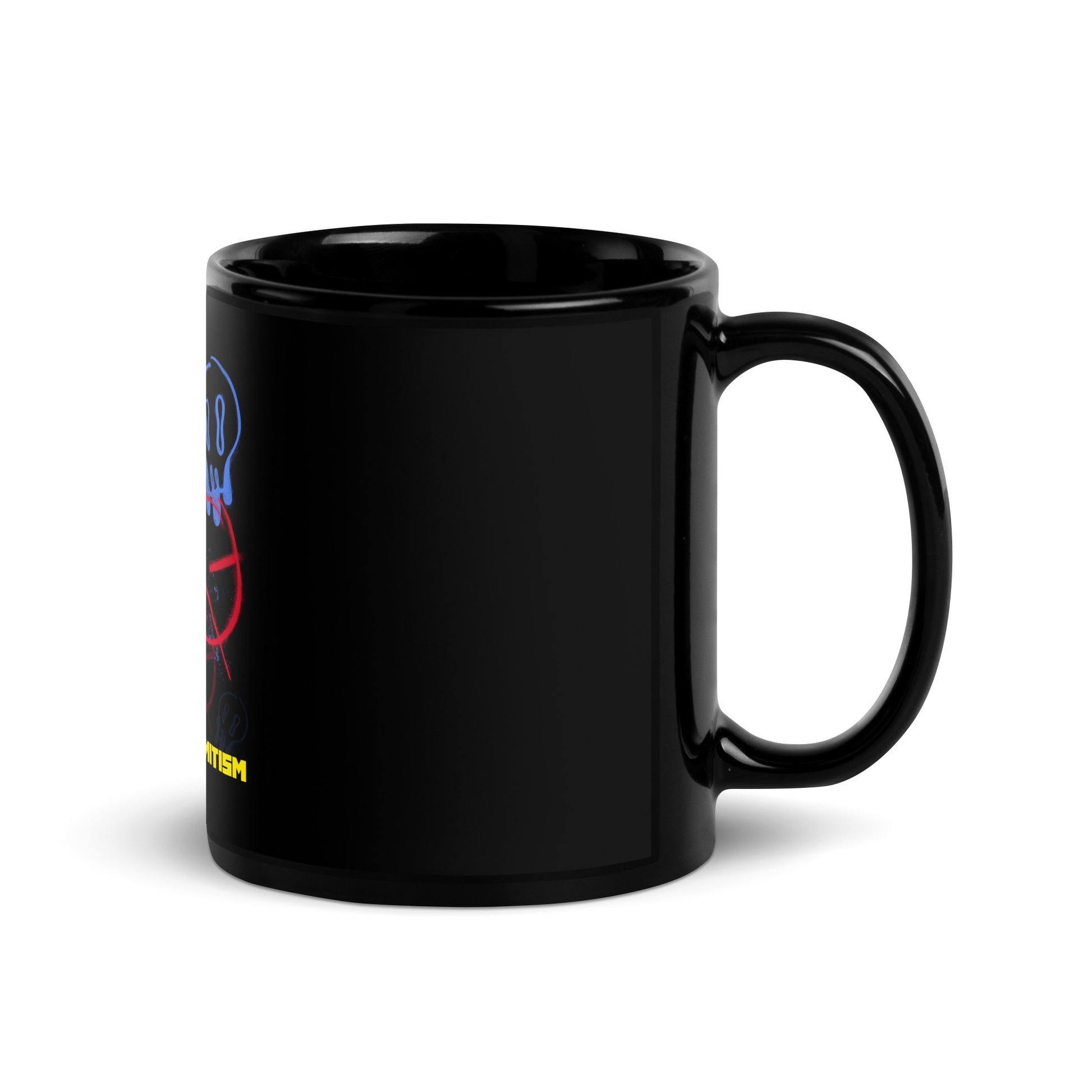 Fuck Antisemitism Graffiti | Black Glossy Mug
