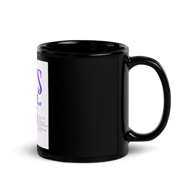 I Stand With Jews | Flower Christian Bible Verse | Black Glossy Mug