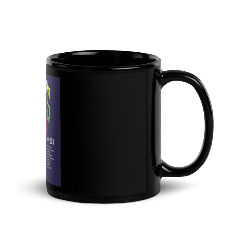 I Stand With Jews | Flower Christian Bible Verse | Black Glossy Mug