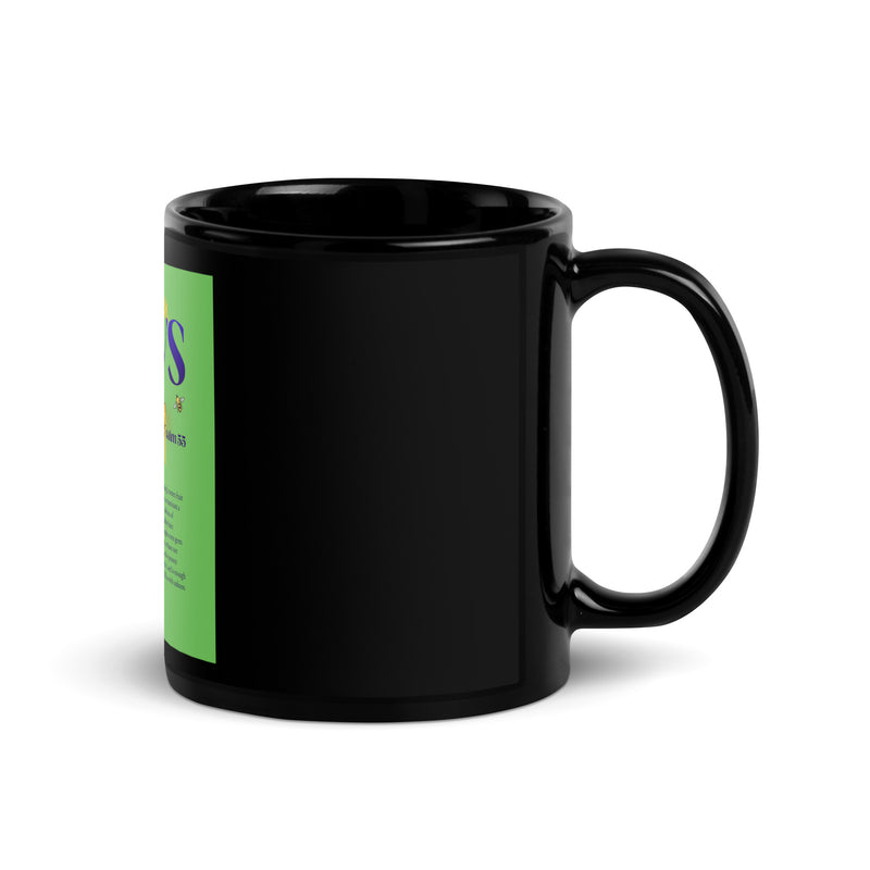 I Stand With Jews | Flower Christian Bible Verse | Black Glossy Mug
