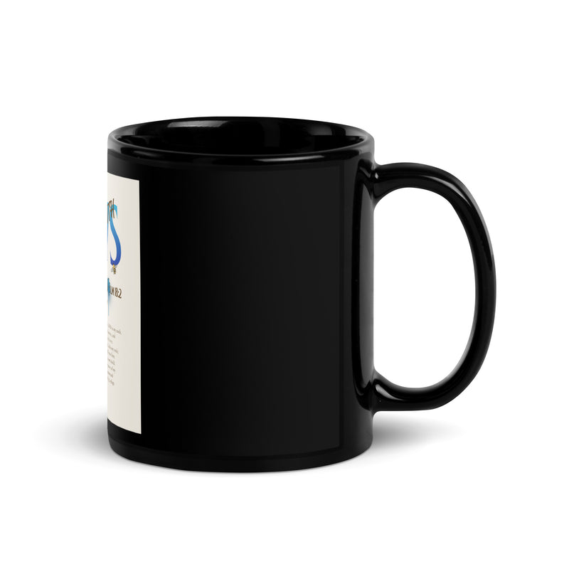 I Stand With Jews | Flower Christian Bible Verse | Black Glossy Mug