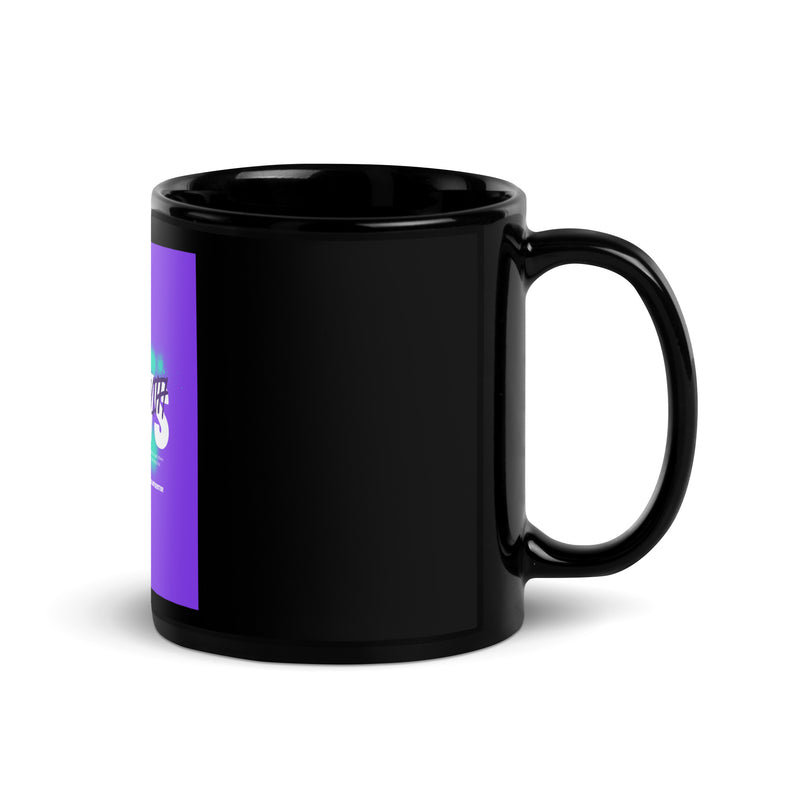 I Stand With Jews Graffiti Bible Verse | Black Glossy Mug
