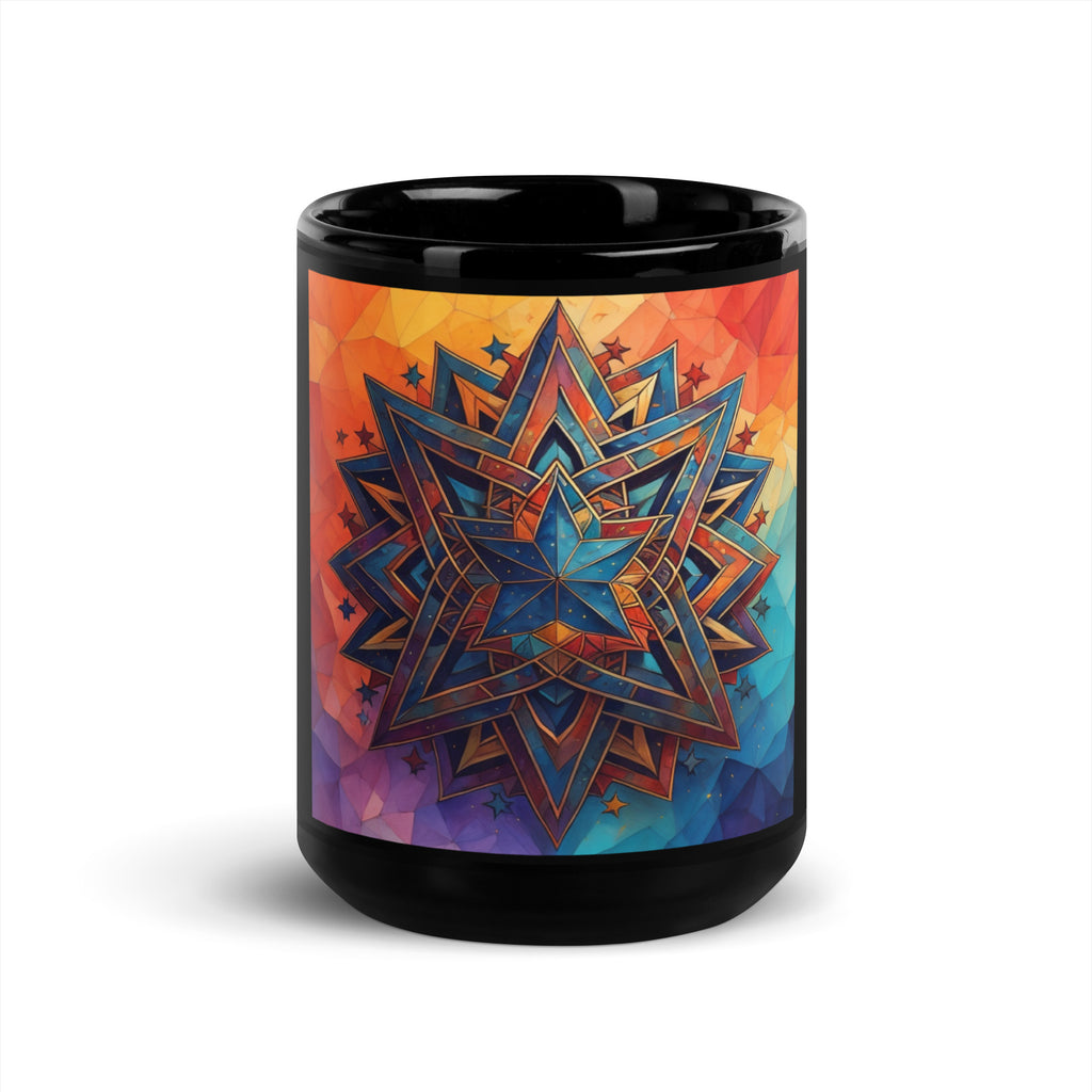 Vibrant Song | Star of David | Black Glossy Mug Jouparty