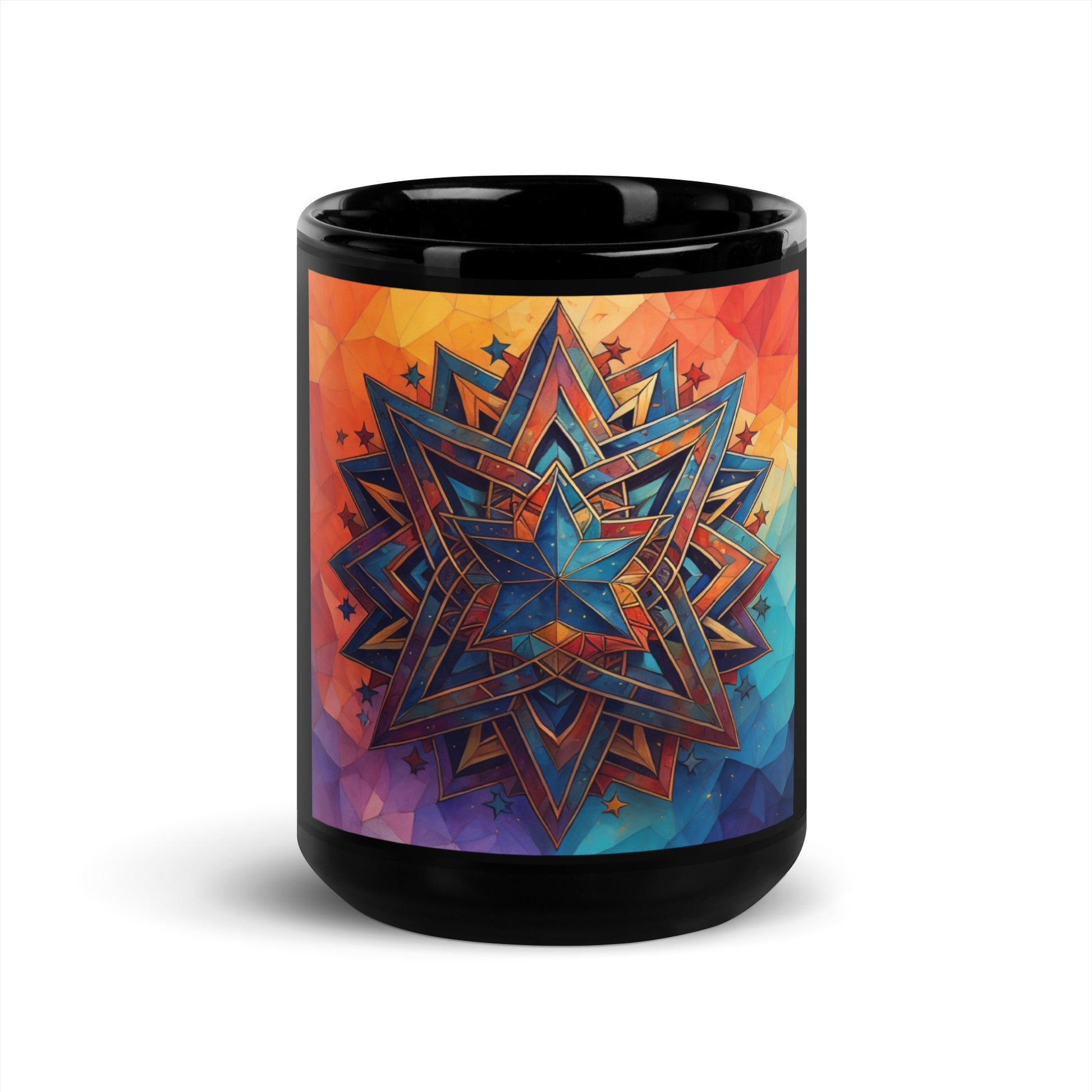 Vibrant Song | Star of David | Black Glossy Mug Jouparty
