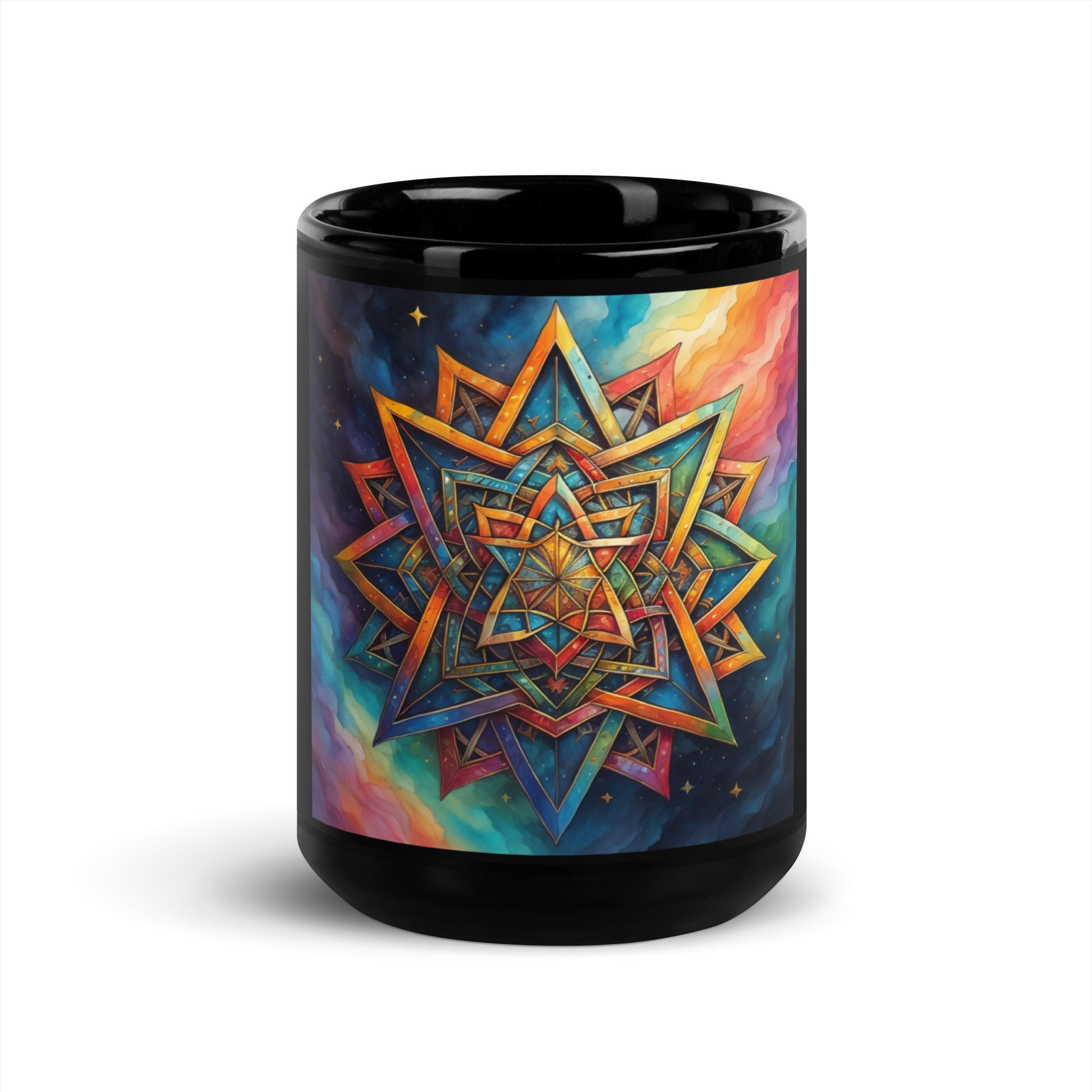 Vibrant Song | Star of David | Black Glossy Mug Jouparty
