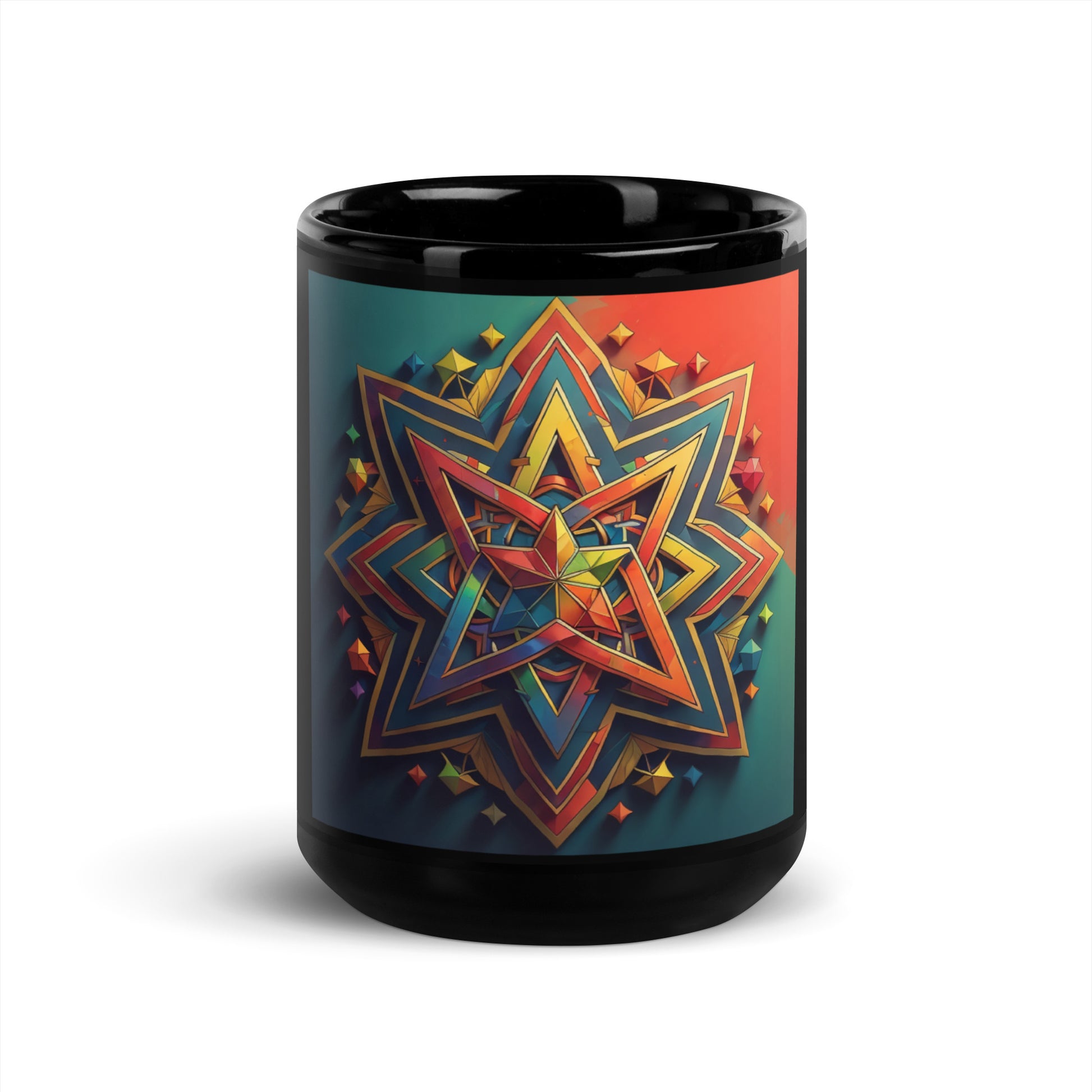 Vibrant Song | Star of David | Black Glossy Mug Jouparty